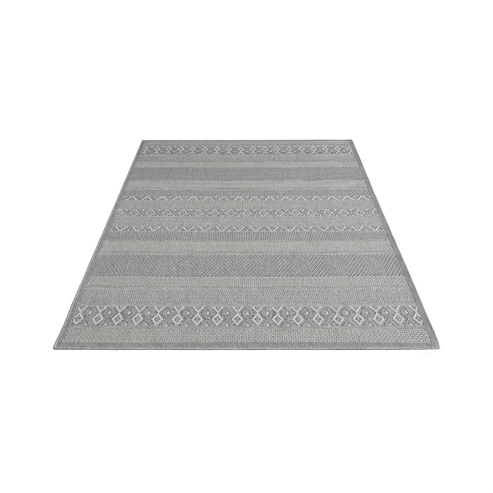 Buitenkleed met eenvoudig patroon in grijs - 220 x 160 cm
