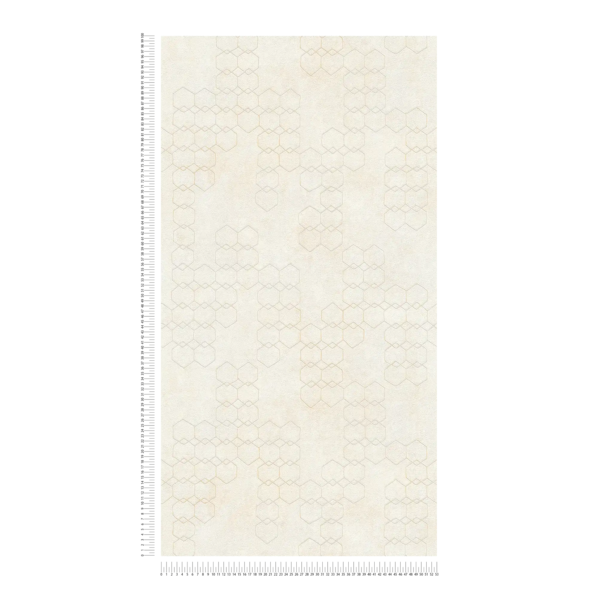             Carta da parati con motivi geometrici in stile industriale - crema, grigio, bianco
        