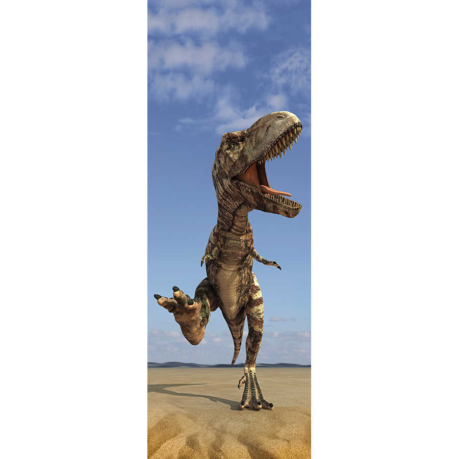 Kinderbehang Dinosaurus motief op parelmoer gladde vacht
