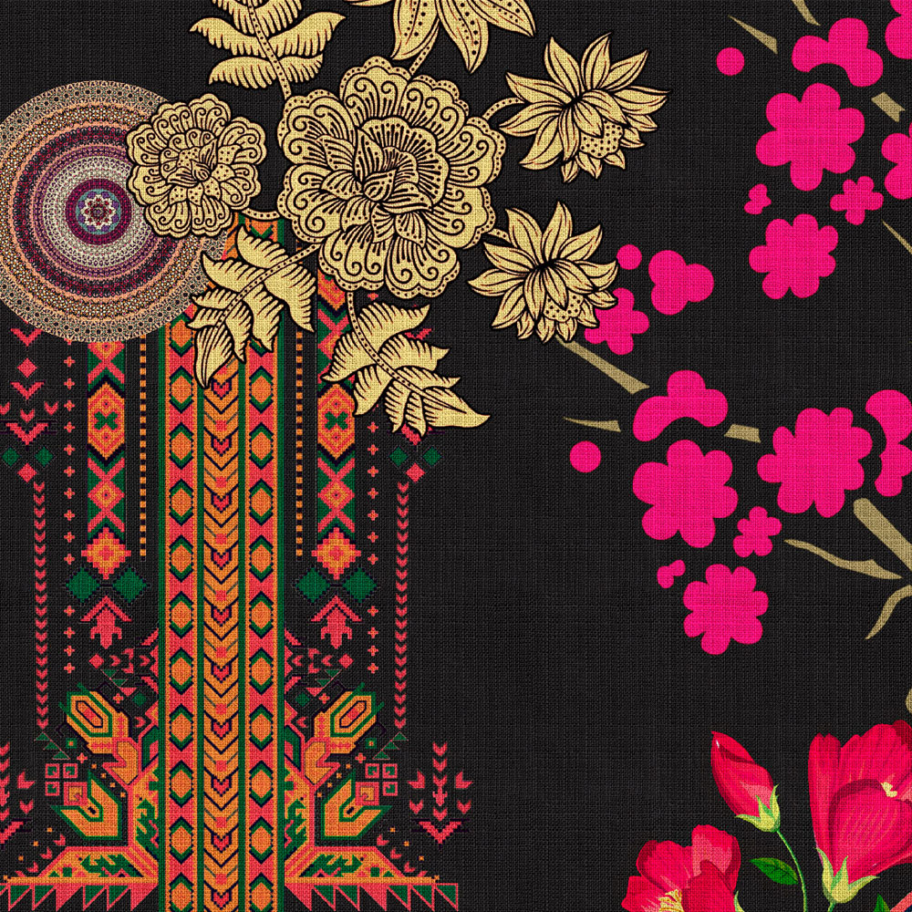             Oriental Garden 2 - mural tropical patterns & flowers
        