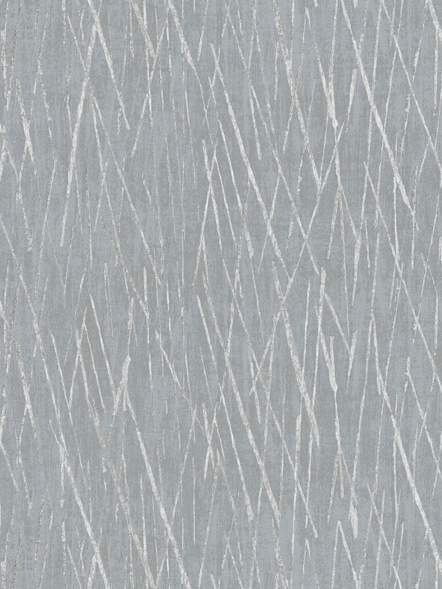 Non-woven wallpaper with nature design and metallic effect - grey, metallic
