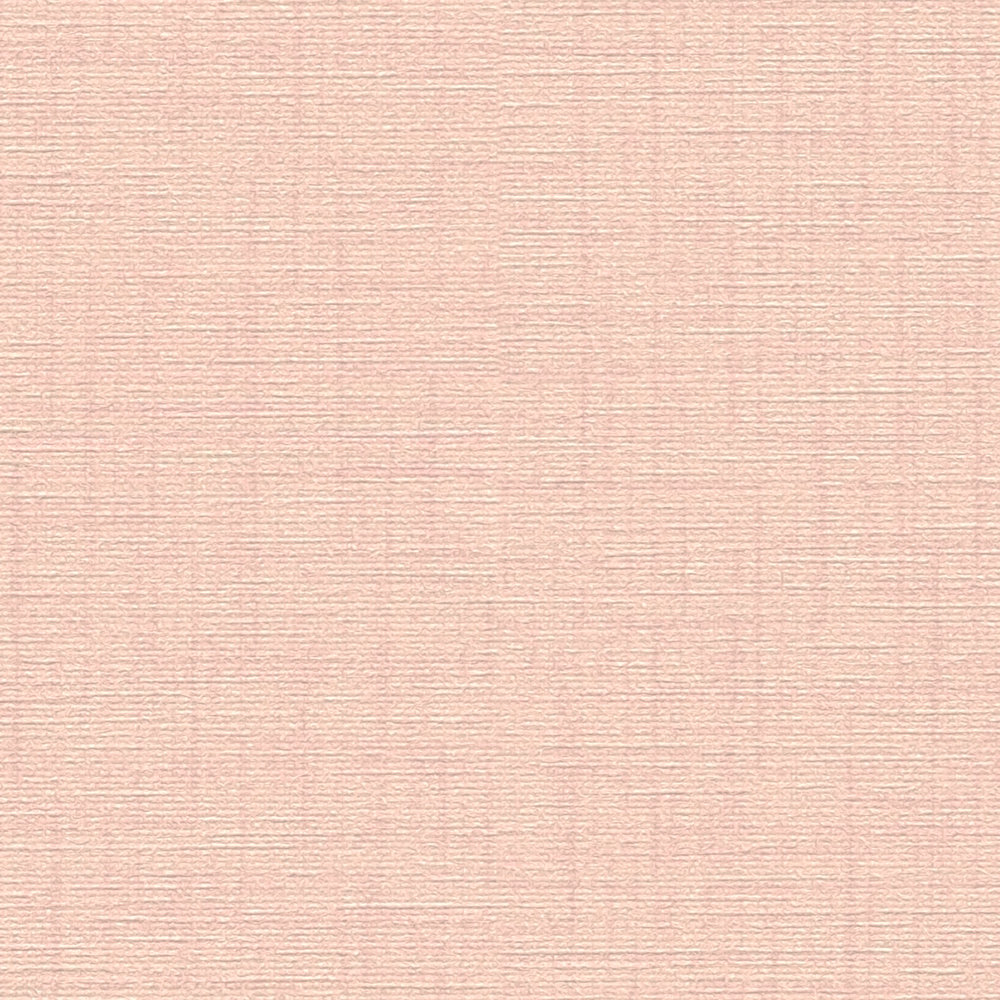             Carta da parati rosa pallido a tinta unita con texture lino - Rosa
        