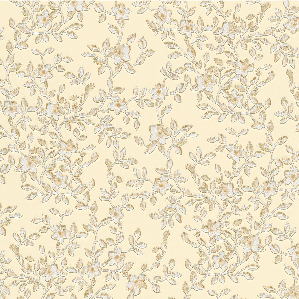             VERSACE gold wallpaper with floral pattern - metallic
        