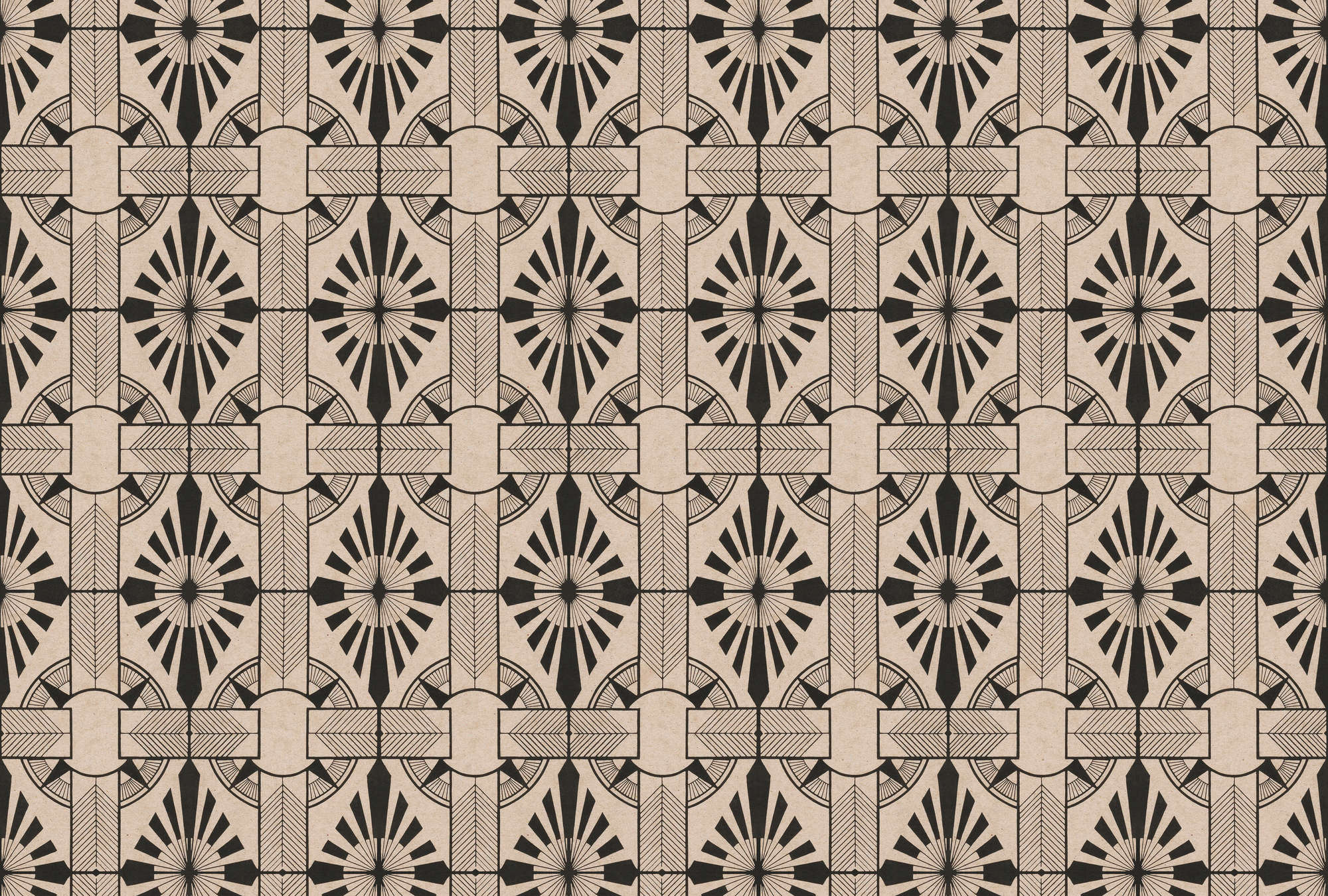             Astoria 2 - retro photo wallpaper art deco pattern black & beige
        