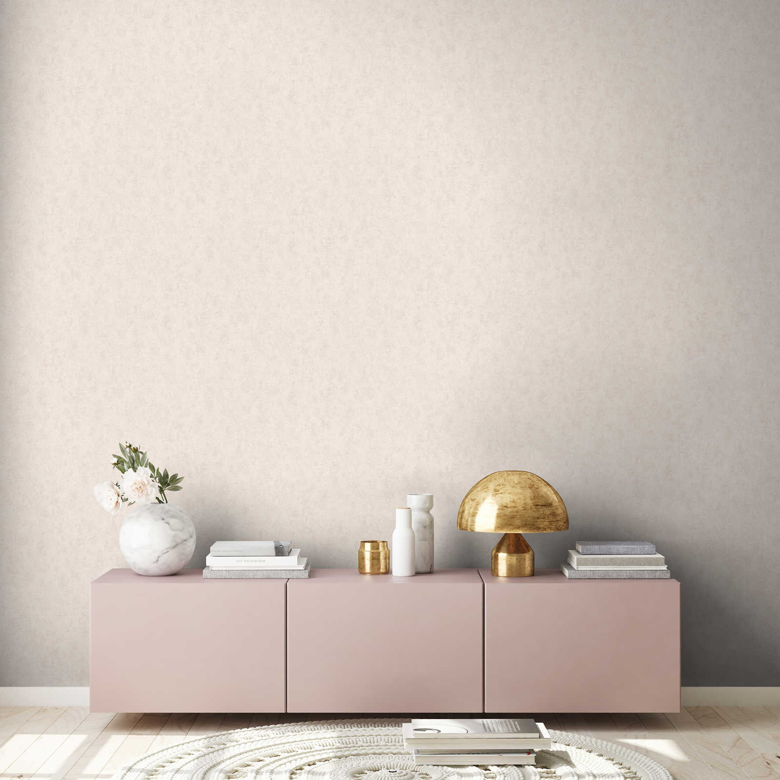             Plaster optics wallpaper light beige in Scandi style - beige, grey
        