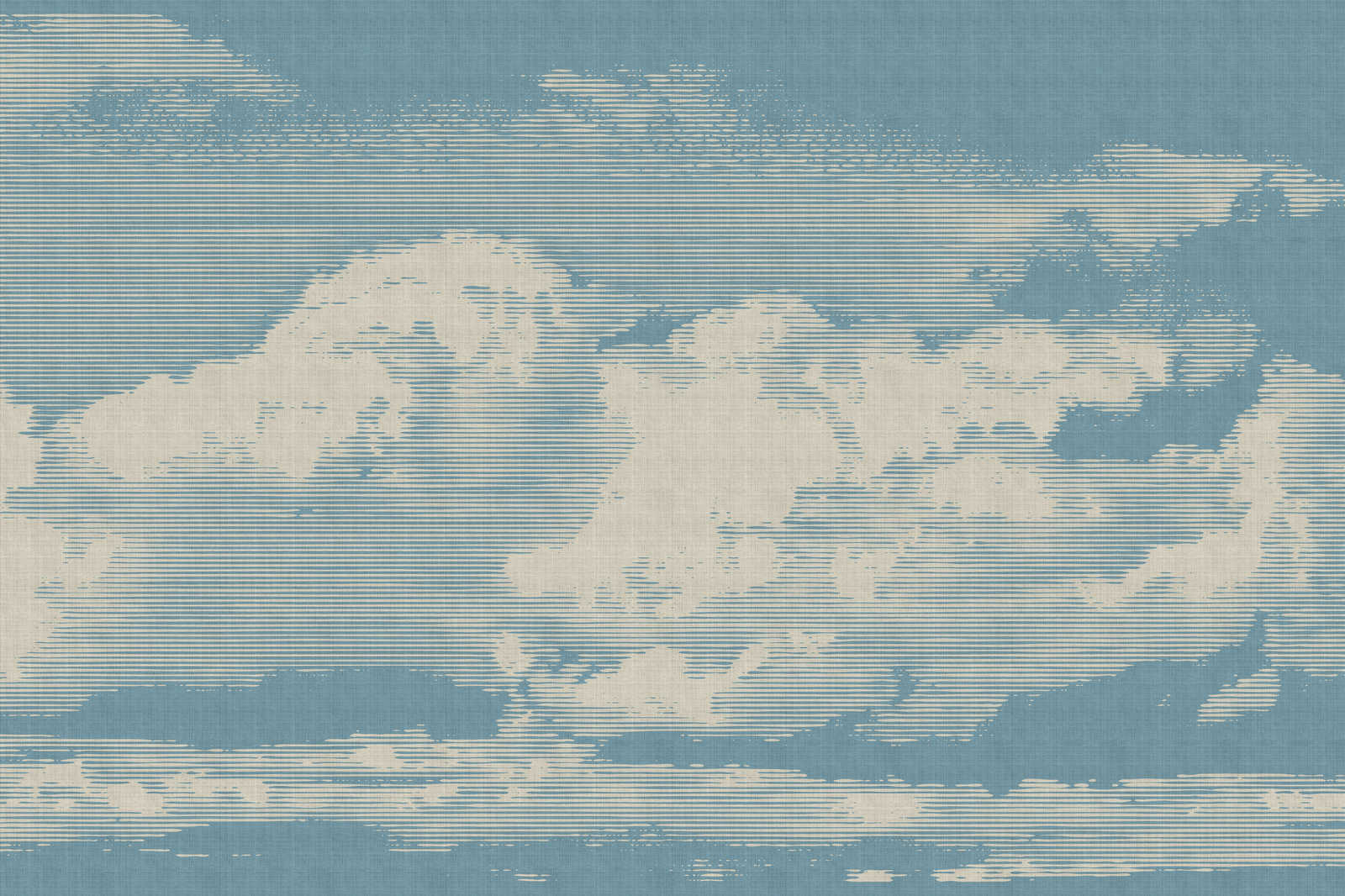             Clouds 1 - Toile céleste avec motif de nuages en lin naturel - 1,20 m x 0,80 m
        