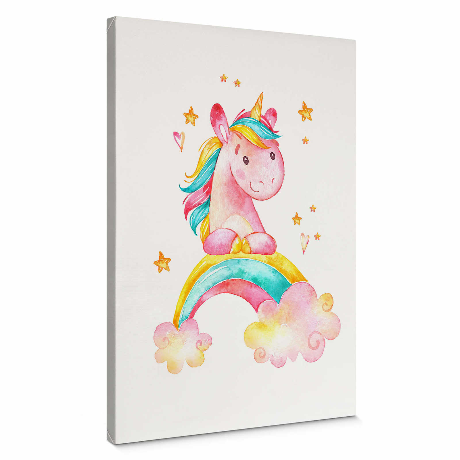         Canvas print unicorn and rainbow for kids – colourful
    