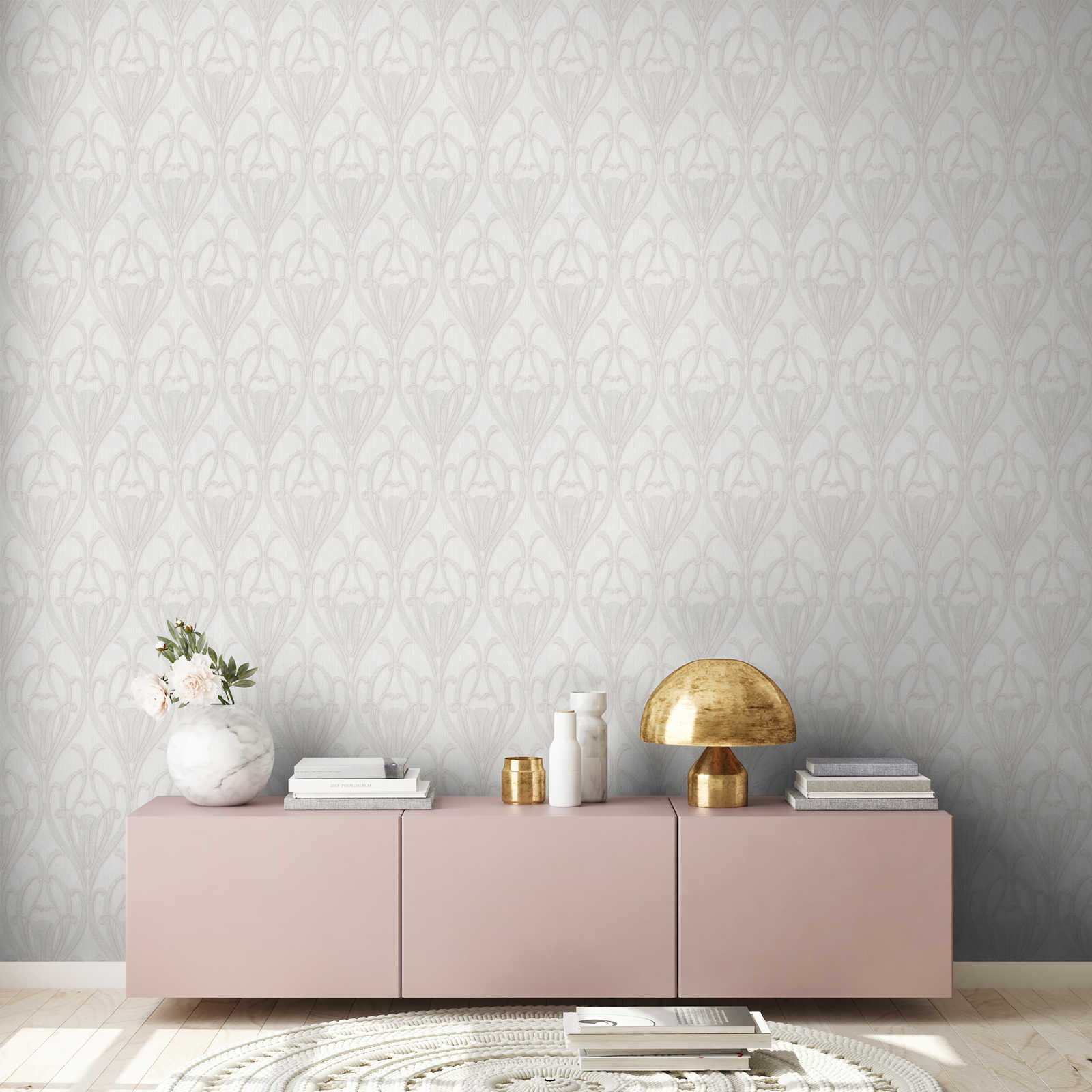             Art Deco wallpaper with ornament pattern & textile look
        
