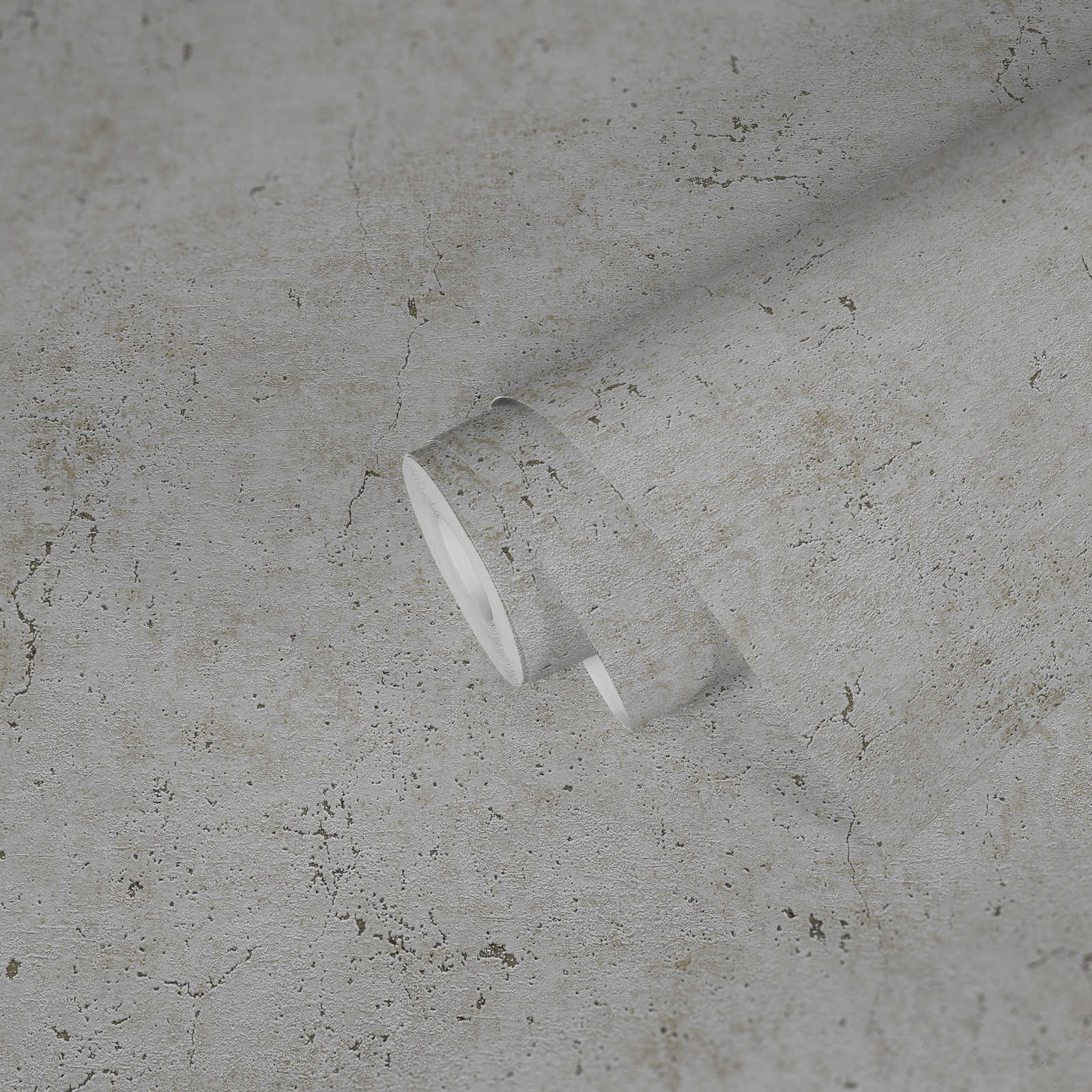             Wallpaper with concrete look, optical cracks & pores - grey
        