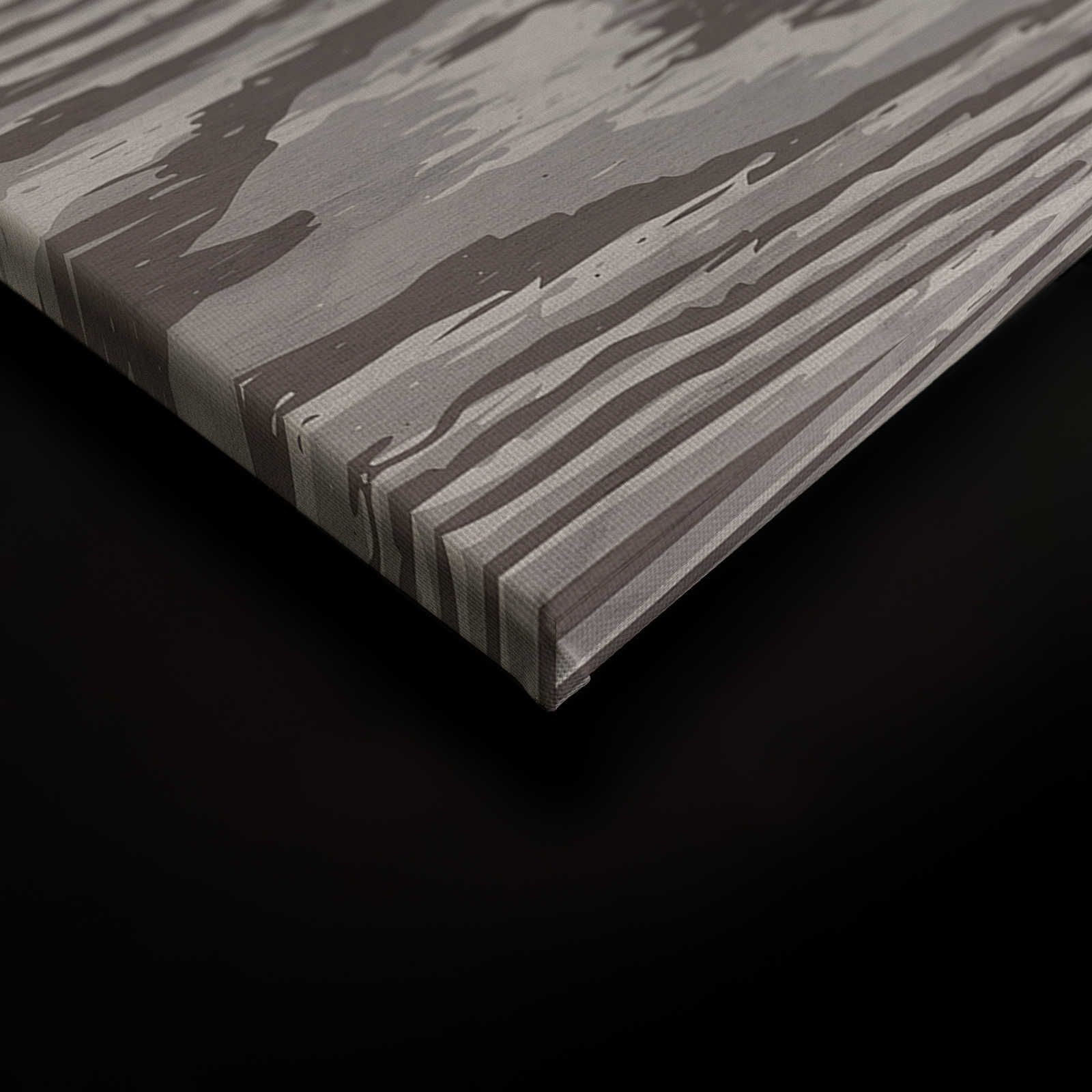             Bounty 4 - Pittura su tela effetto legno Grain XXL in marrone e grigio - 0,90 m x 0,60 m
        