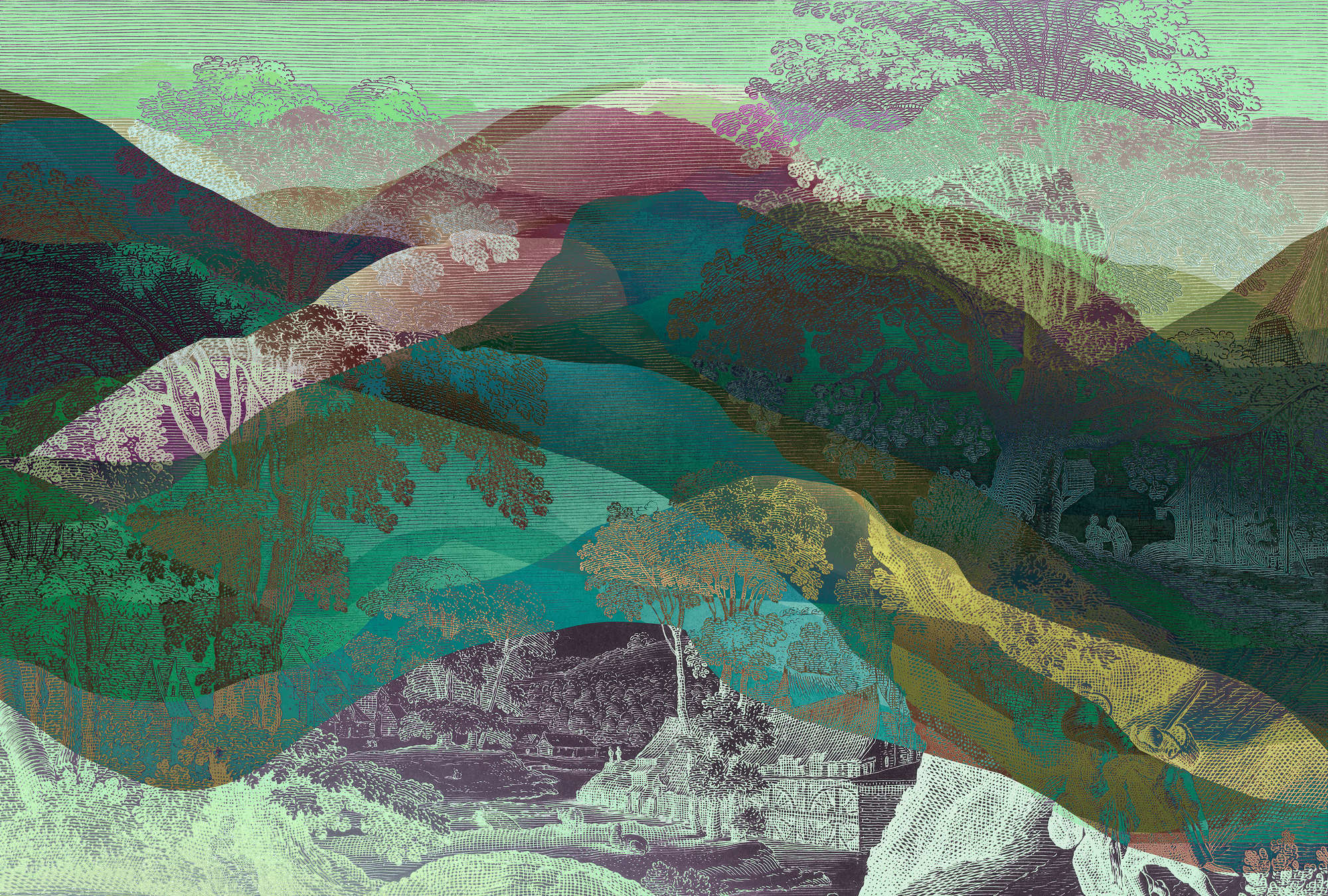             Hidden Valley 2 - papier peint montagne Abstrait & Vintage
        