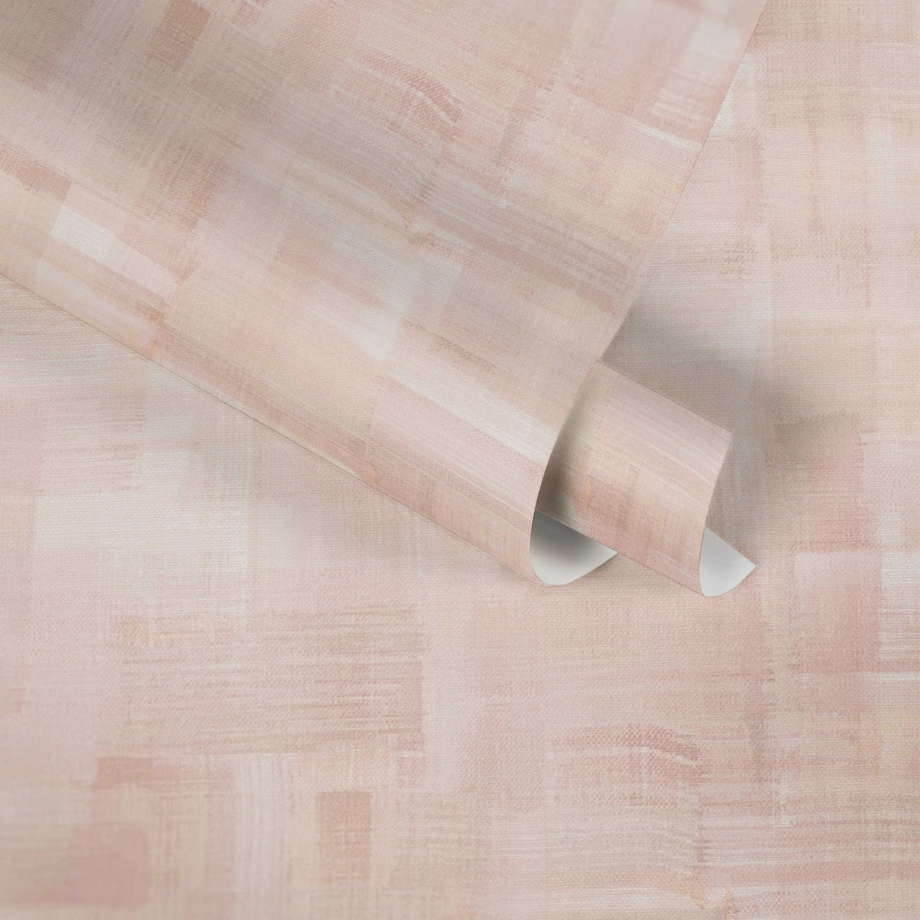             Papier peint Toile structurée, Art moderne - Rose, beige
        