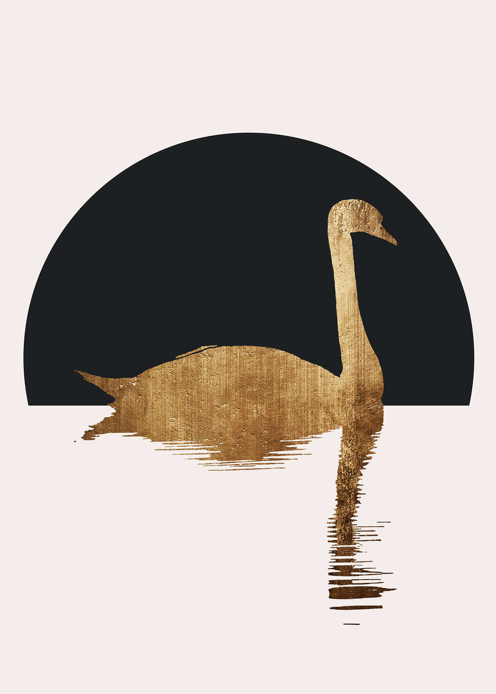             Swan mural with minimalist design
        