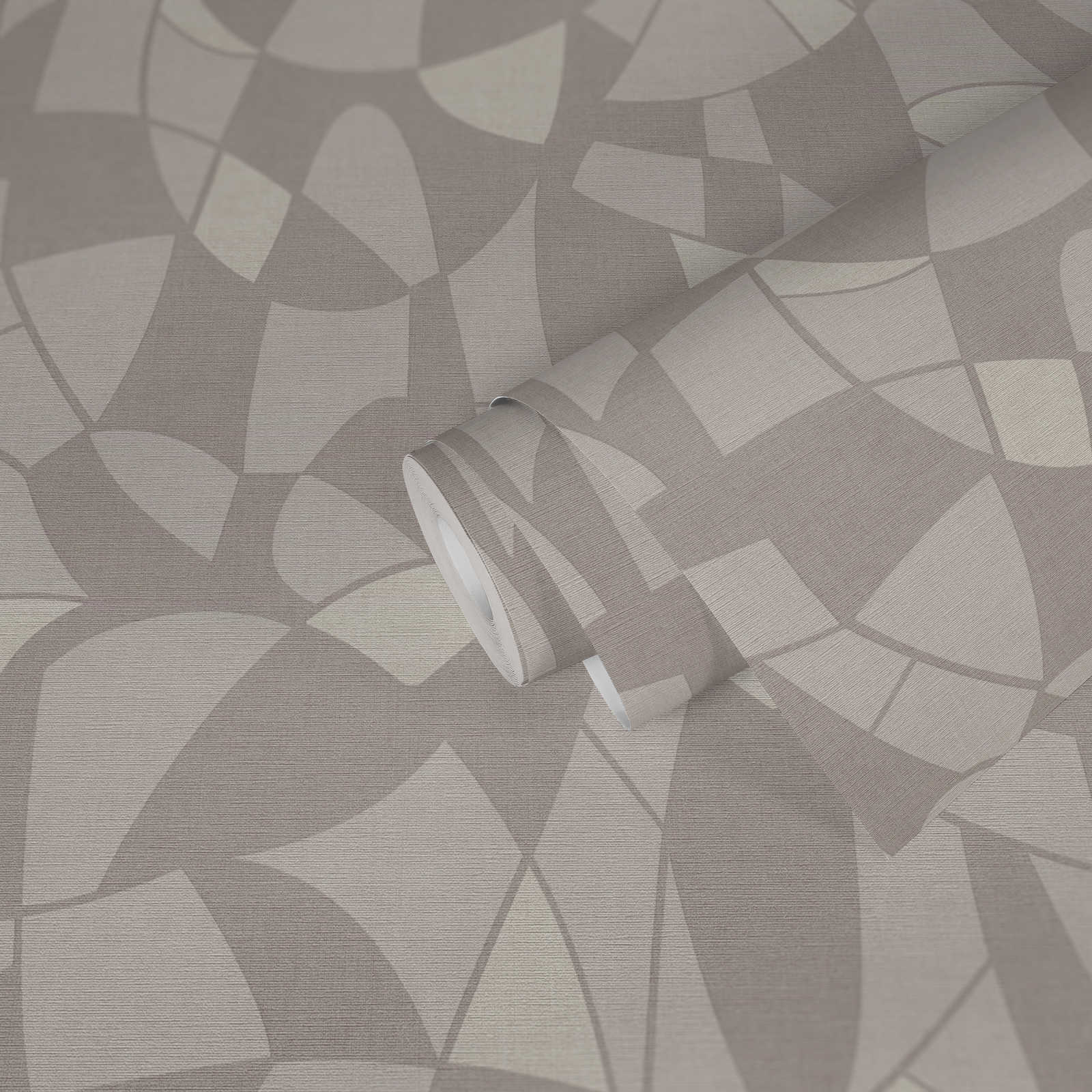             Papier peint intissé aux couleurs subtiles dans un motif abstrait - gris, crème
        