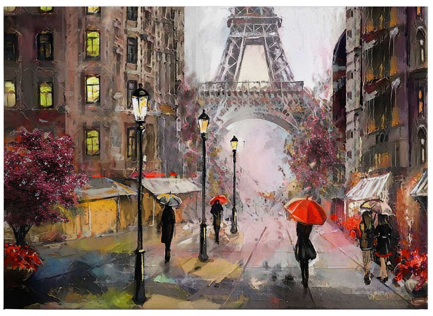             Canvas print Paris in print style, painting style
        