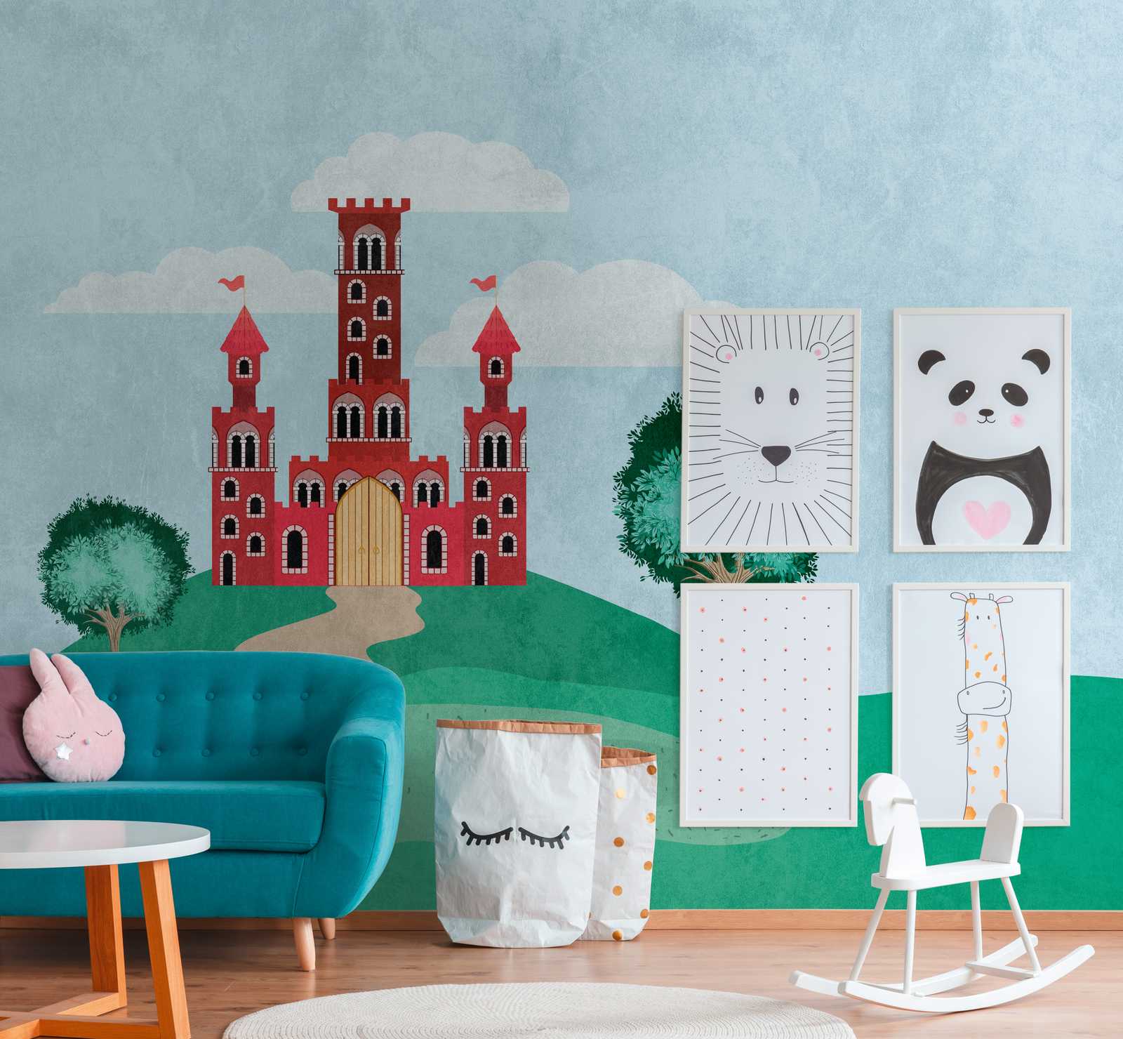             Wallpaper novelty - motif wallpaper fairy tale castle for the nursery
        