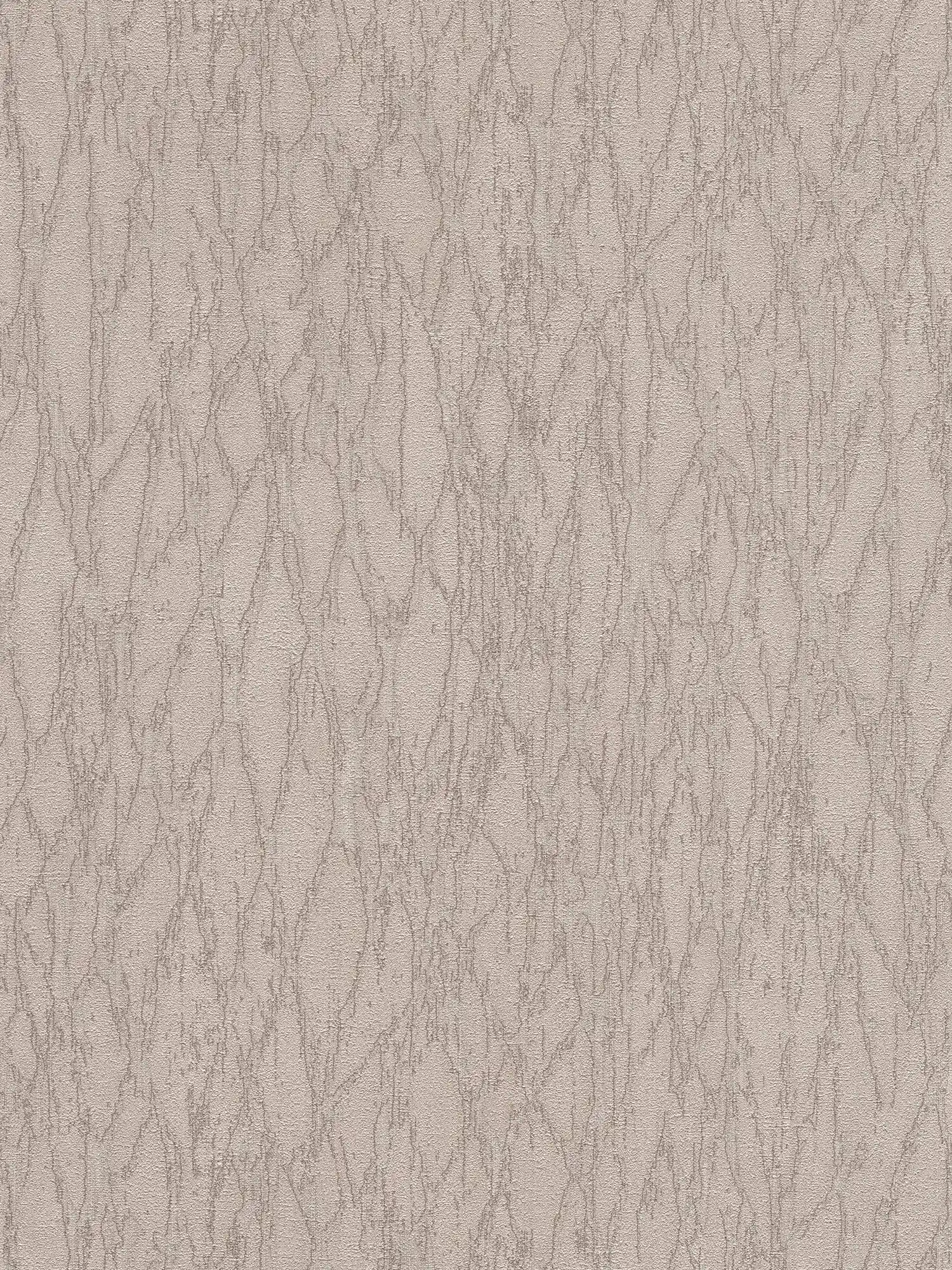 Papel pintado no tejido de aspecto escayolado con acentos y motivo abstracto - gris, beige, plata
