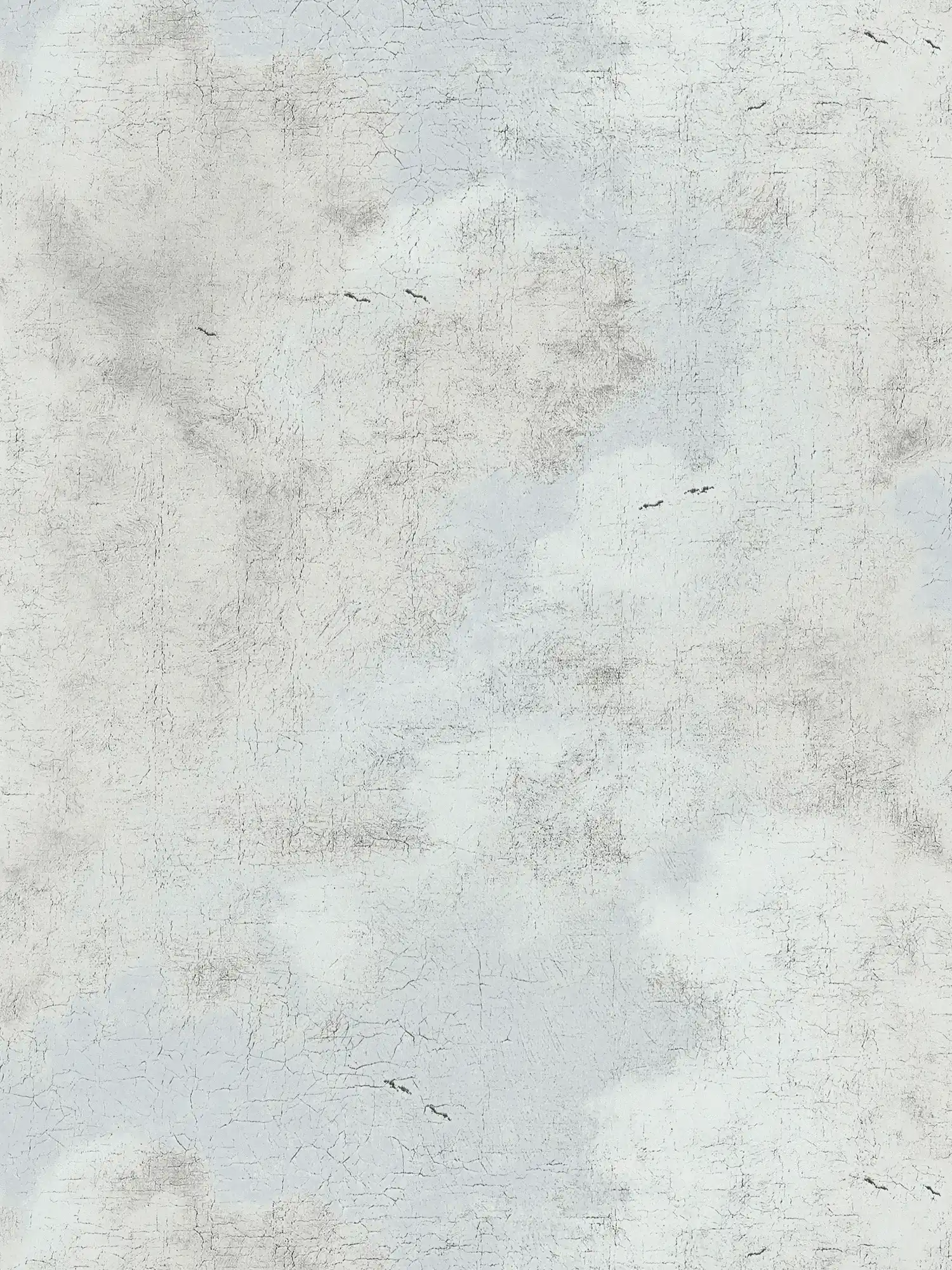 Papel pintado no tejido de estilo artístico Cielo de nubes - crema, blanco, azul
