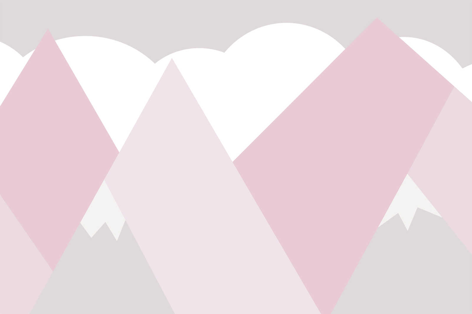             Quadro su tela Camera dei bambini Montagne con nuvole | rosa, bianco, grigio - 0,90 m x 0,60 m
        