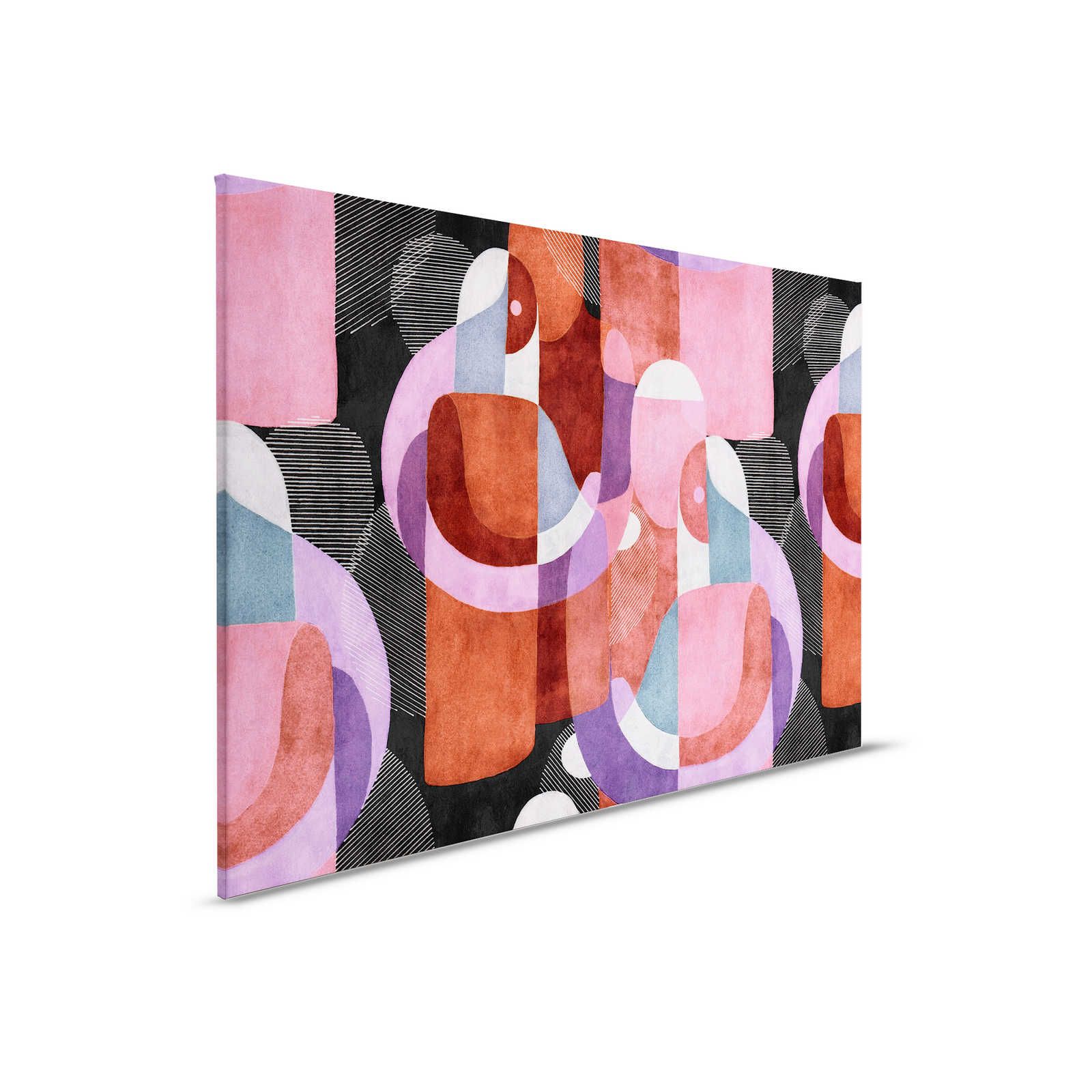         Meeting Place 2 - Canvas painting abstract ethno design in black & pink - 0,90 m x 0,60 m
    