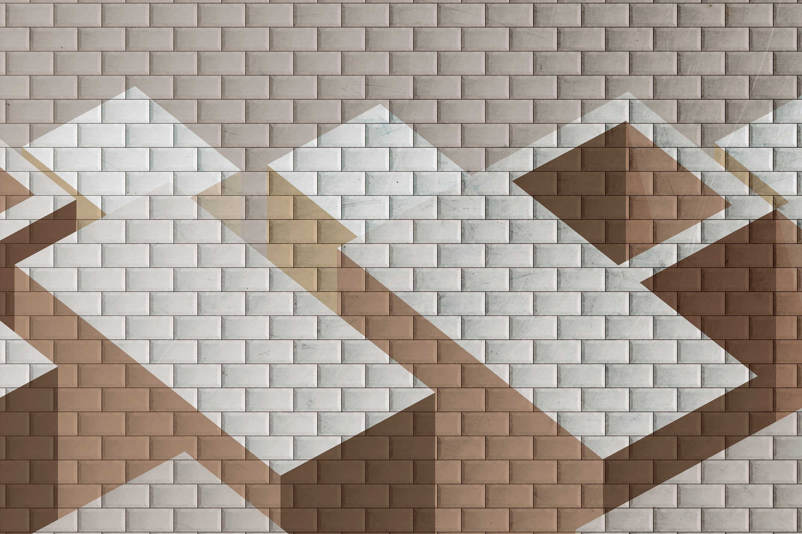             Tela dipinta Muro di mattoni con blocco pittura | beige - 0,90 m x 0,60 m
        