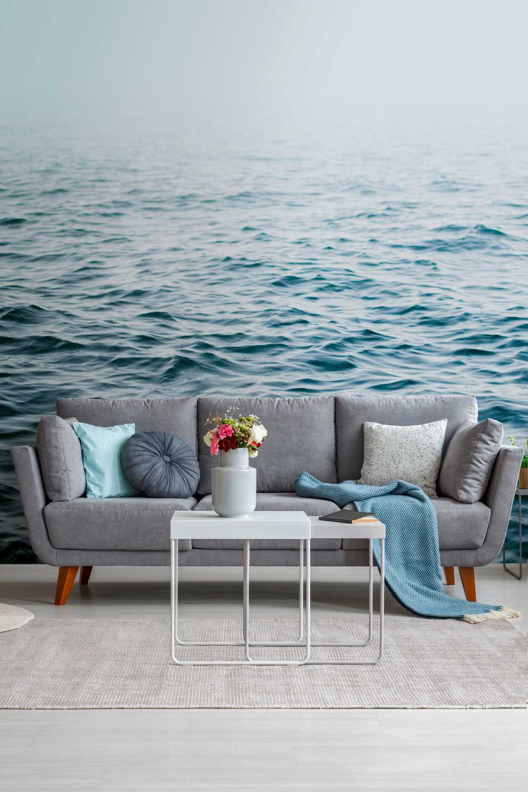             Wallpaper novelty | motif wallpaper sea without horizon, blue tones
        