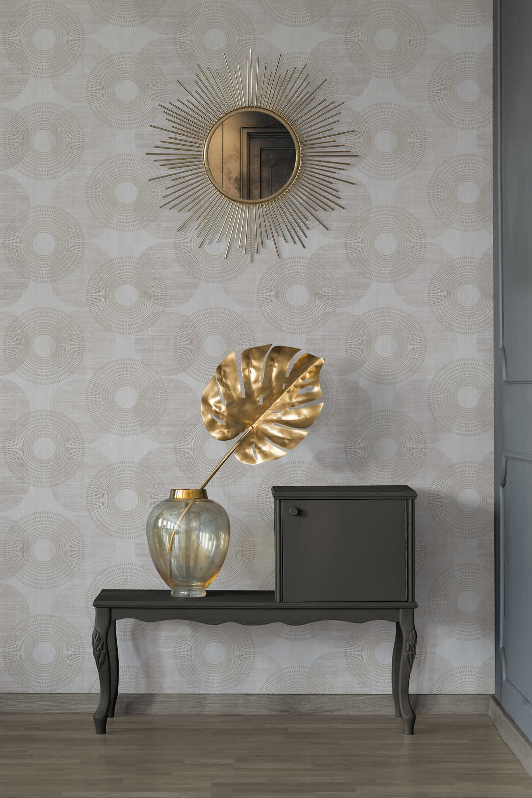             Effect wallpaper with geometric design in Scandi style - beige
        