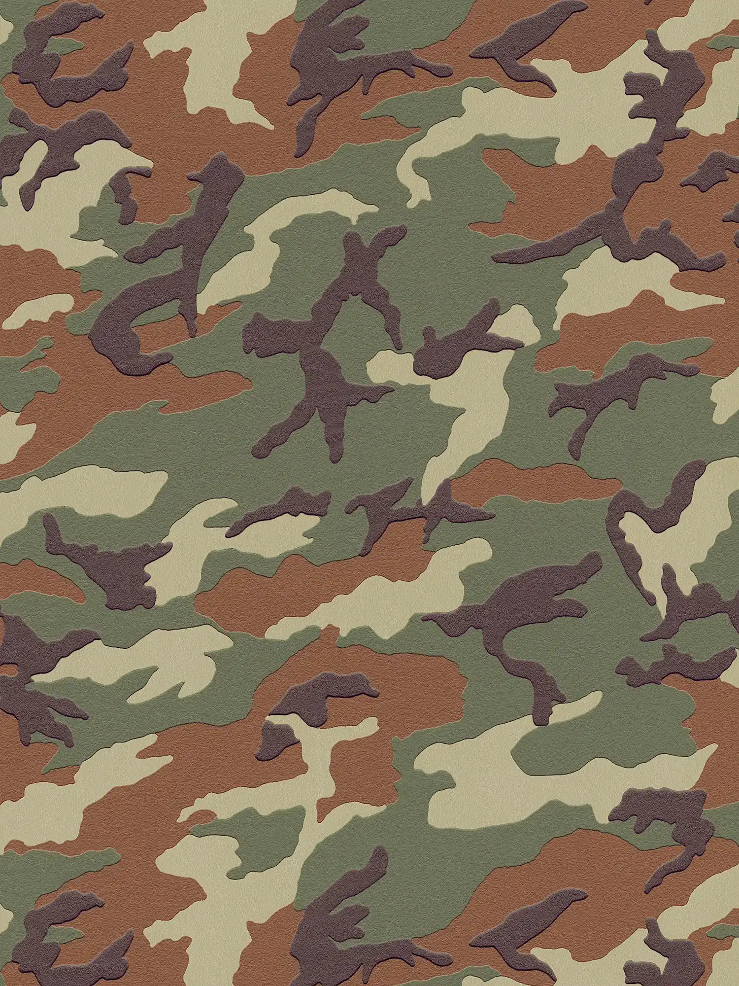 Camouflage Design Behang - Groen, Bruin
