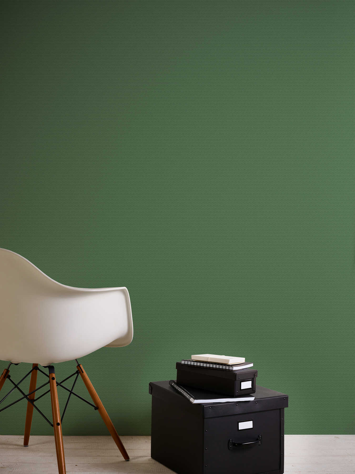             Wallpaper plain, textured with zigzag design - green
        