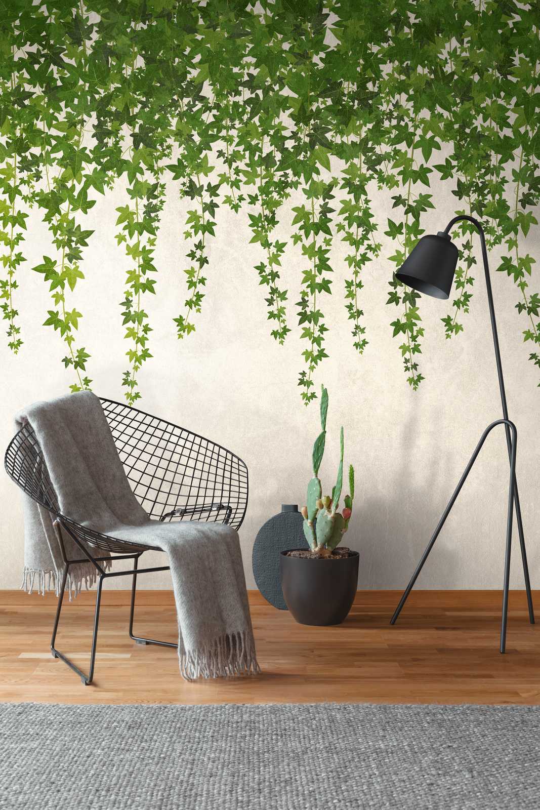             Wallpaper novelty - motif wallpaper hanging ivy & concrete wall
        