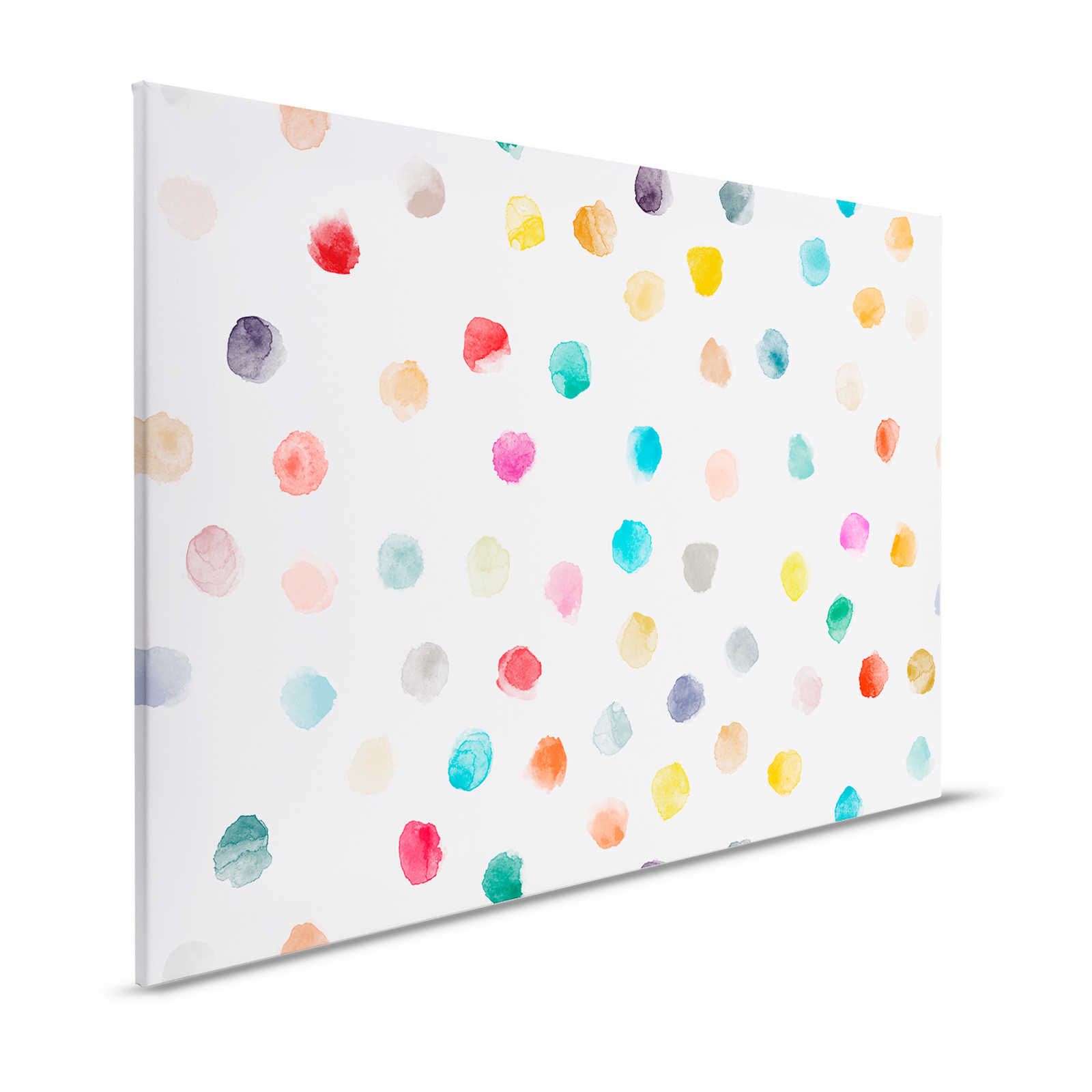 Canvas voor kinderkamer met kleurrijke stippen - 120 cm x 80 cm
