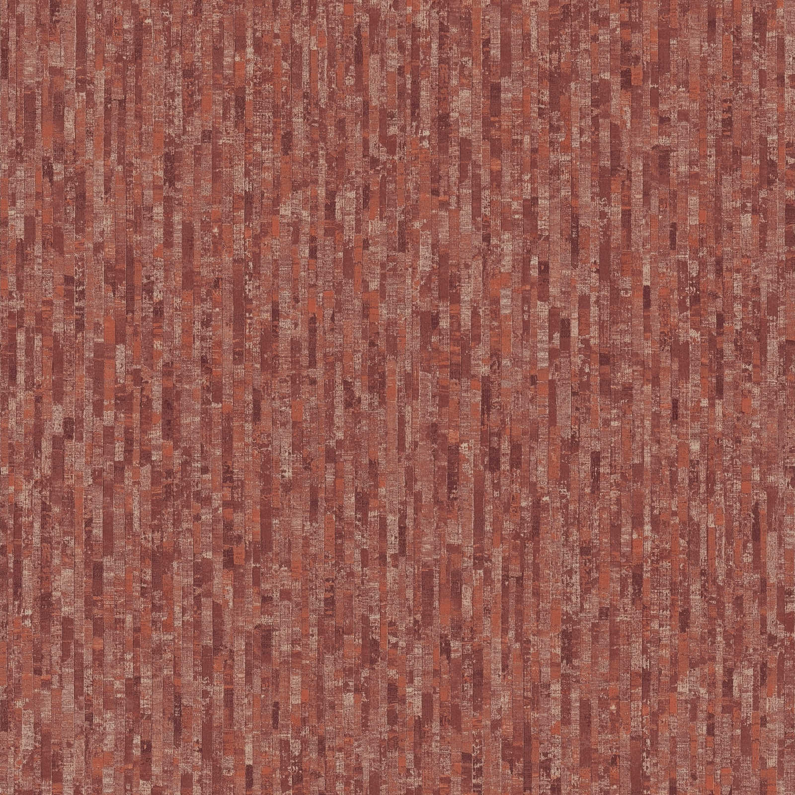 Rust-coloured wallpaper with natural textured pattern - red
