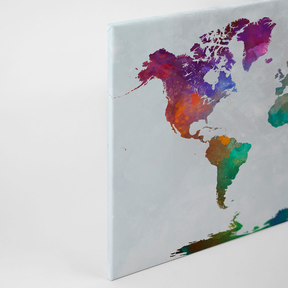             Canvas kleurrijke wereldkaart - 0,90 m x 0,60 m
        