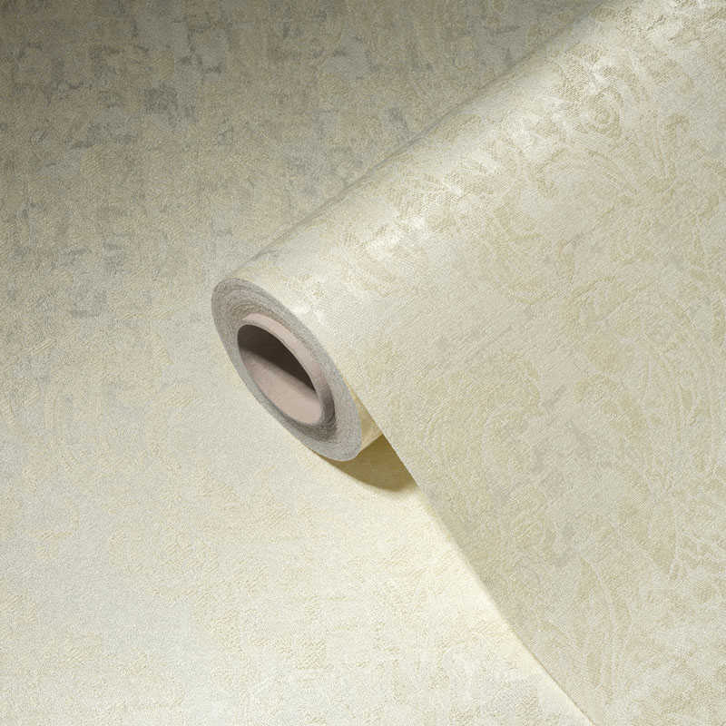             Baroque wallpaper cream with discreet ornamental pattern
        