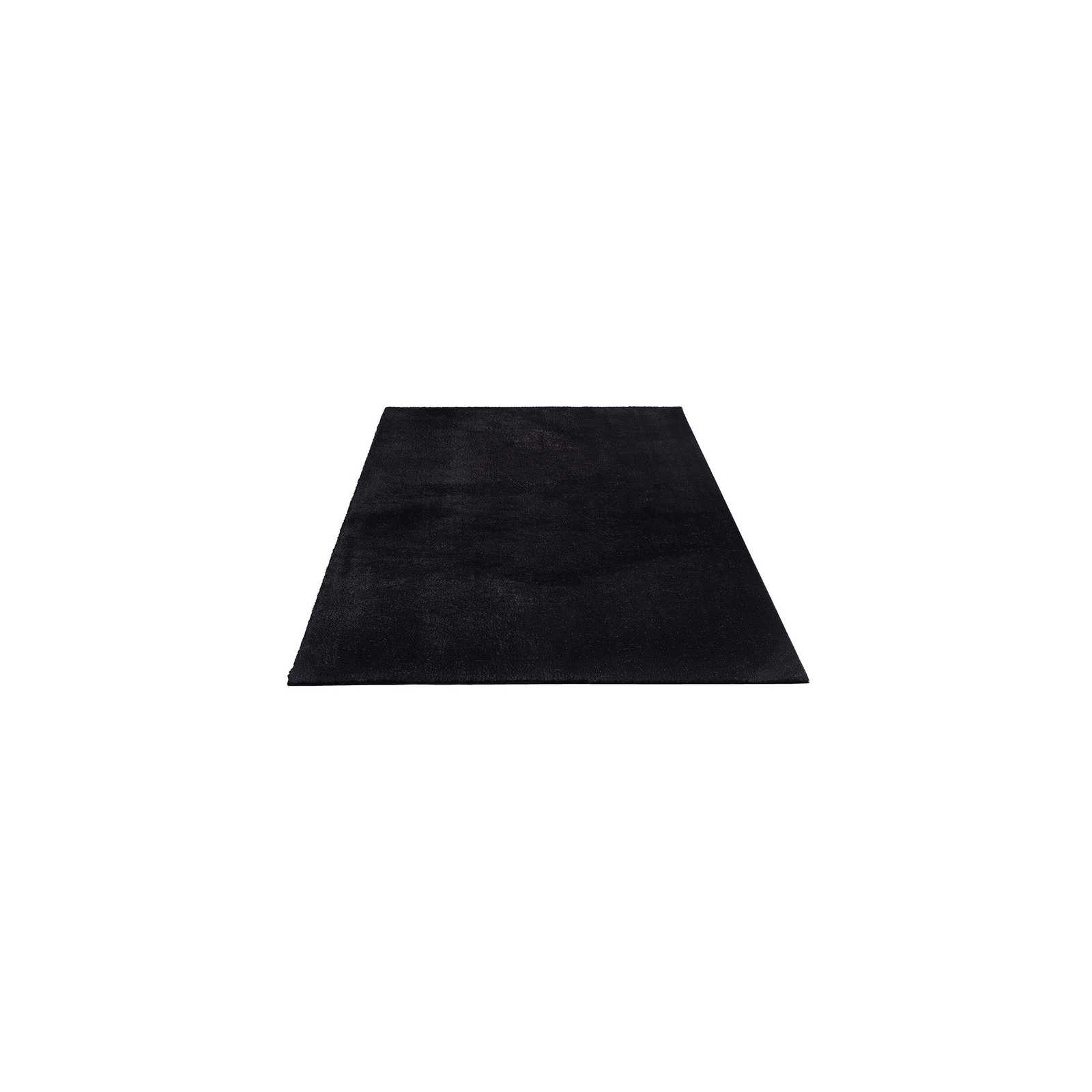 Velvety high pile carpet in black - 170 x 120 cm
