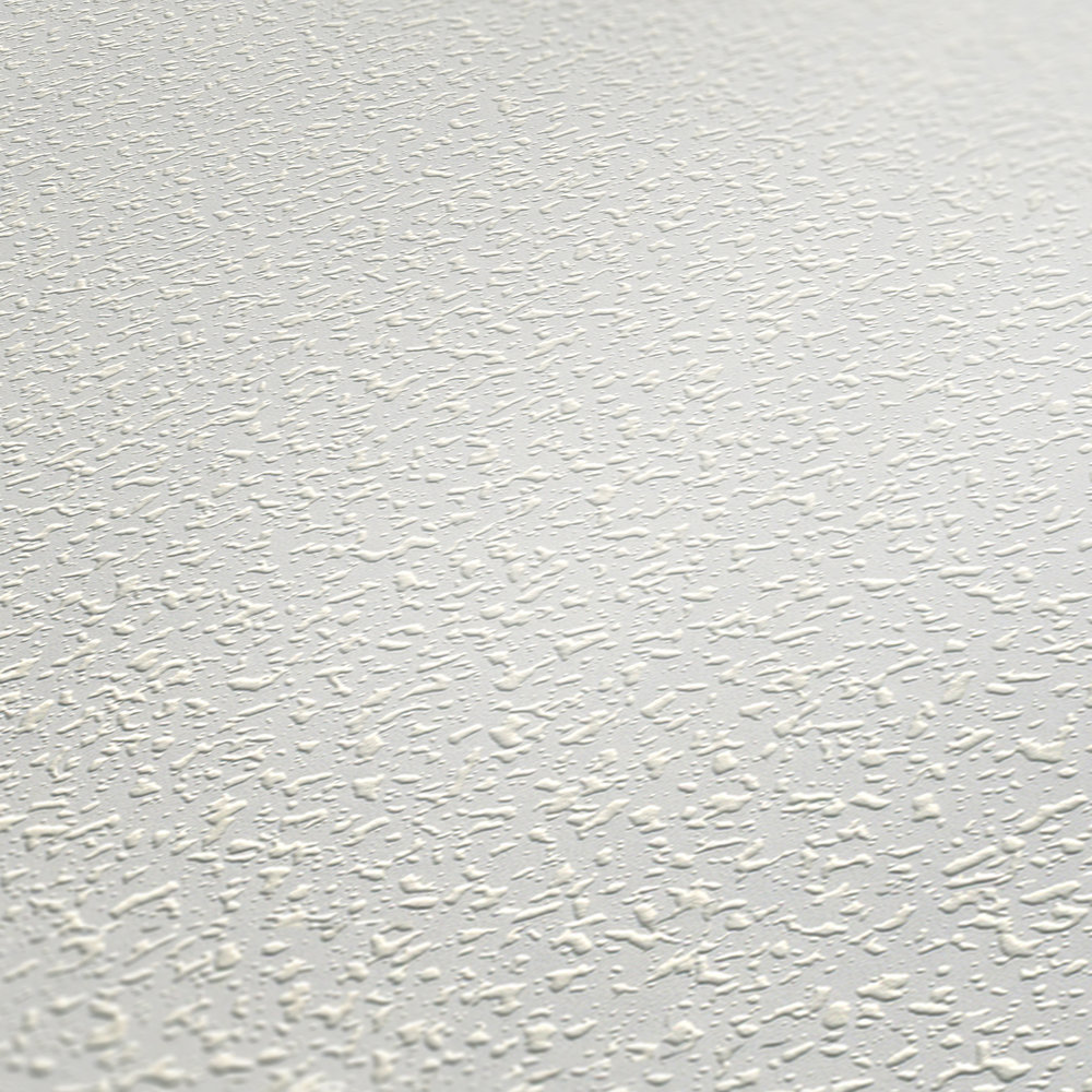             Wallpaper with fine woodchip look - paintable, white
        