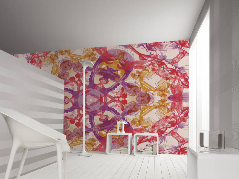             Sea of flowers - abstract flowers patterned mural
        