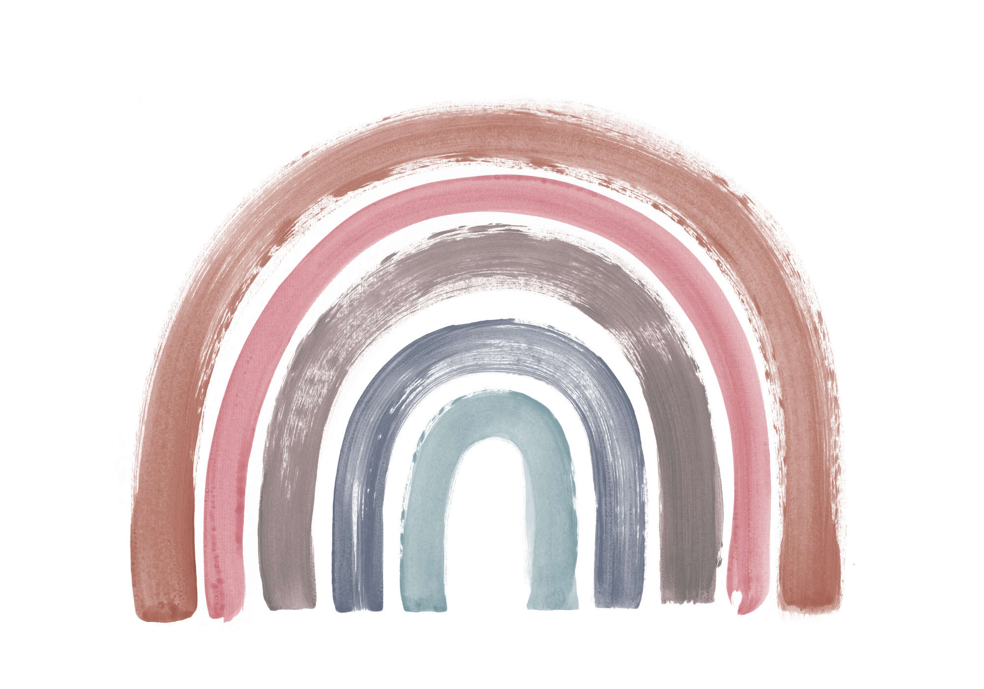             Papier peint panoramique boho arc-en-ciel aux couleurs sobres
        