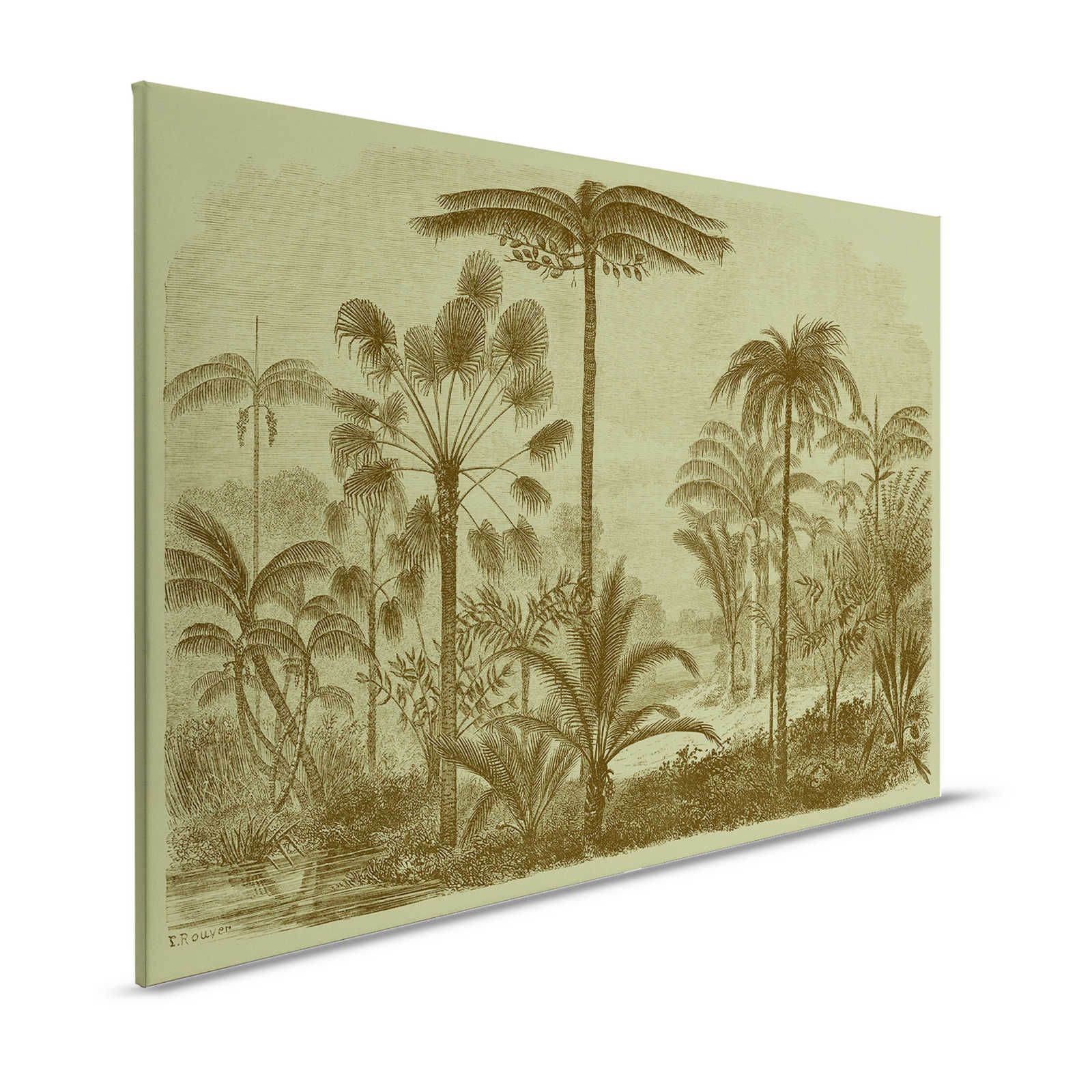 Jurassic 1 - Canvas painting Jungle motif Copperplate - 1.20 m x 0.80 m
