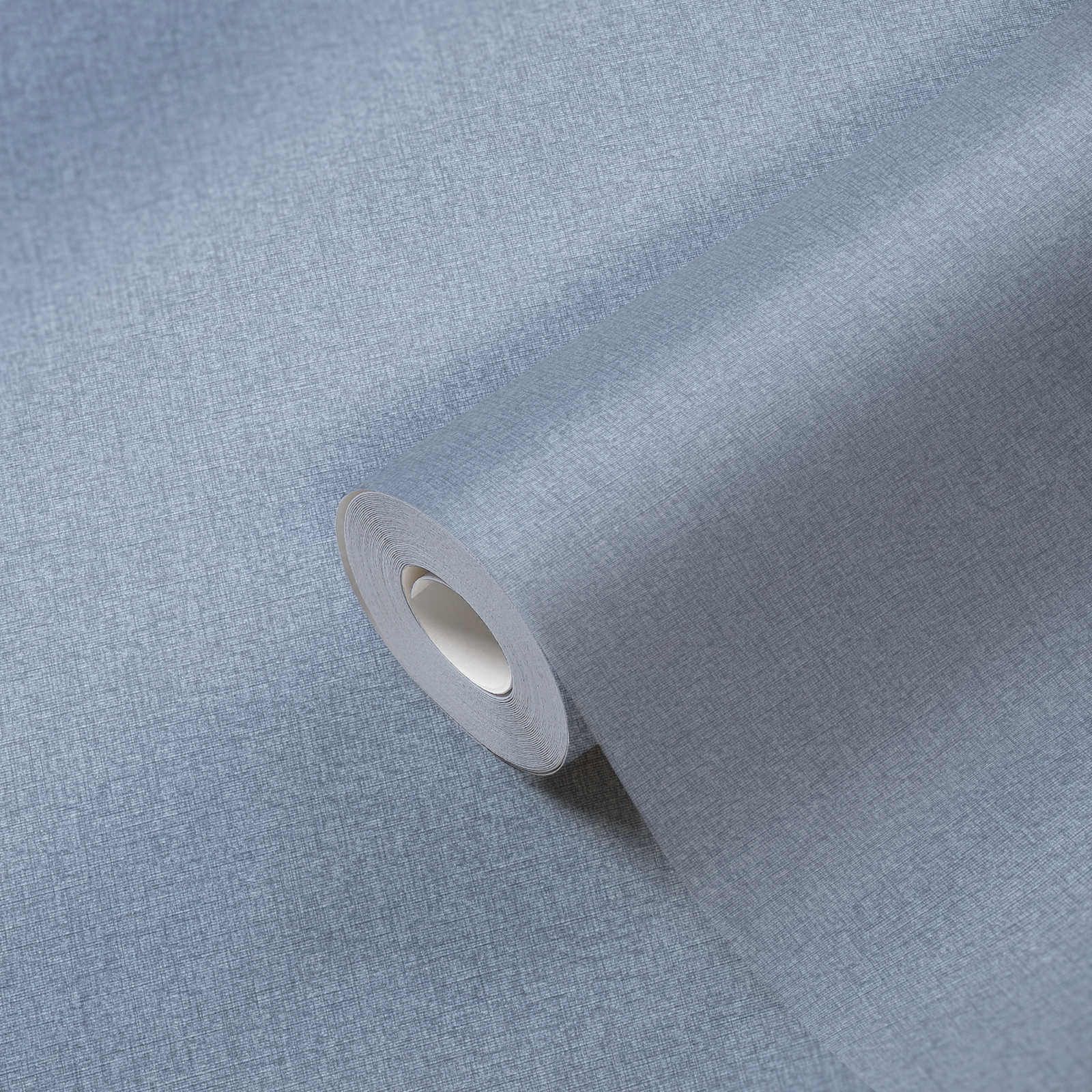             Plain non-woven wallpaper in textile look with light structure, matt - blue
        
