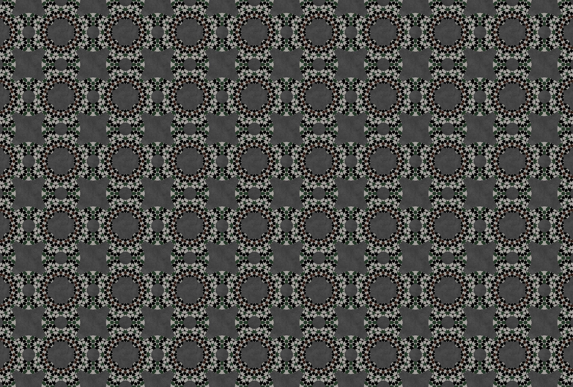             Graphic design mural grey with mosaic effect
        