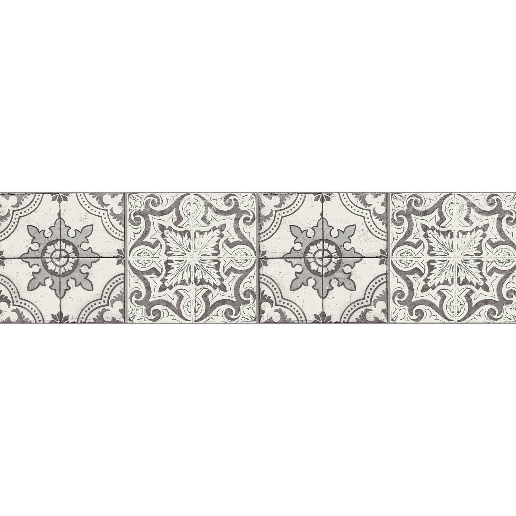         Wallpaper border tile look grey and white vintage style
    
