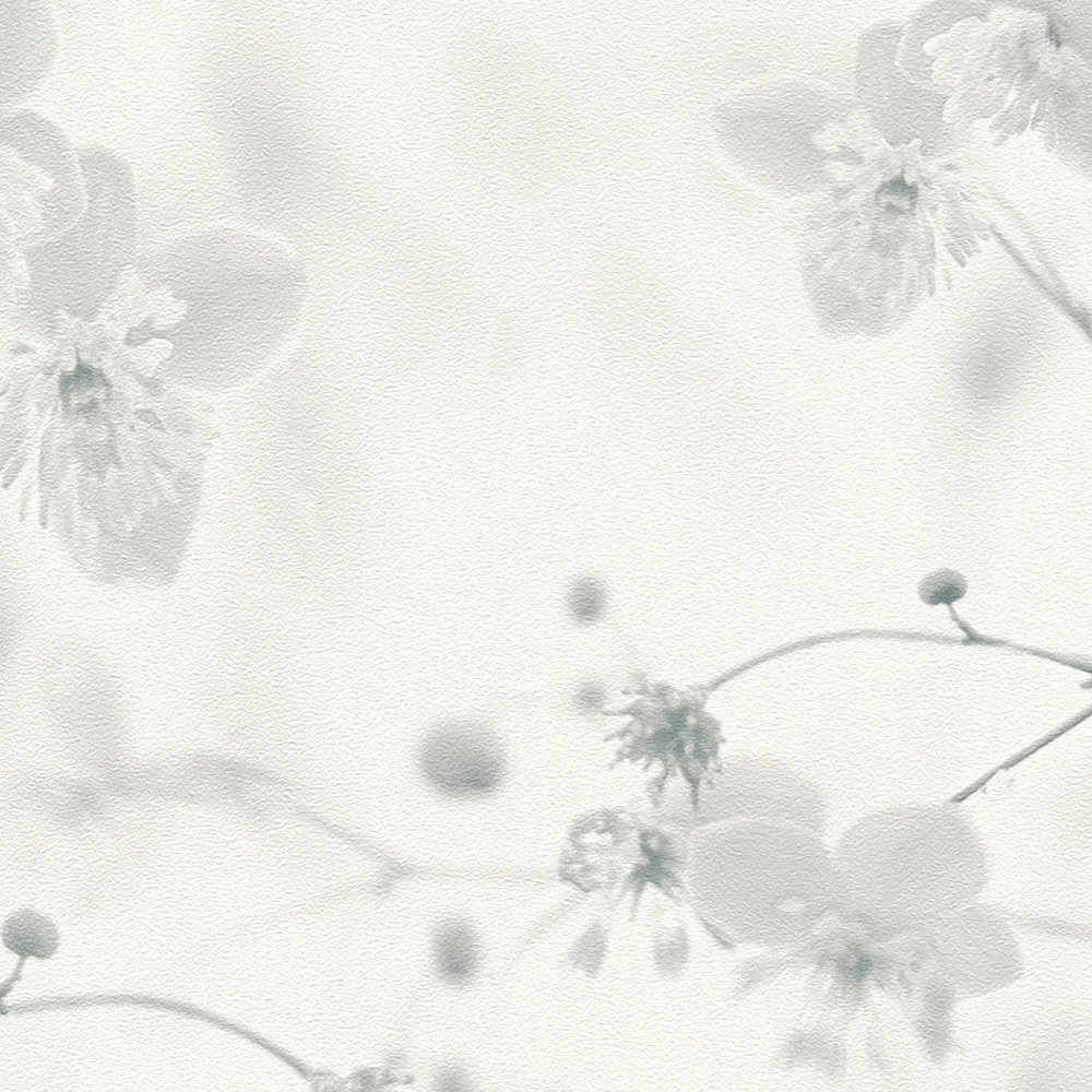             Grey floral wallpaper modern country style
        