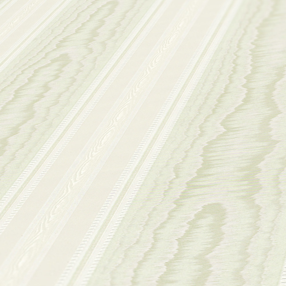             Luxury stripes wallpaper with moiré design - green, white
        