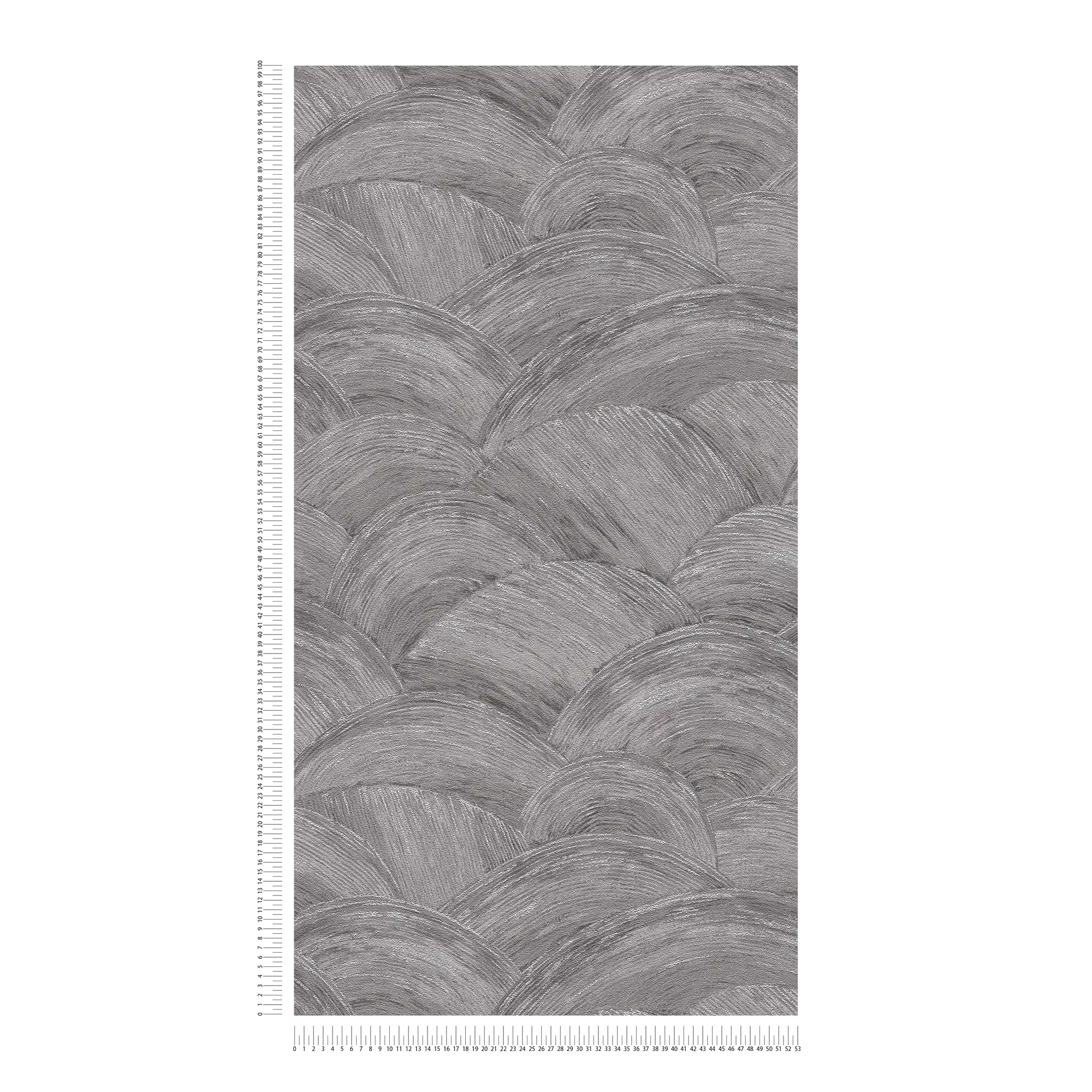             Carta da parati in tessuto non tessuto con aspetto ondulato e effetto lucido - grigio, argento
        
