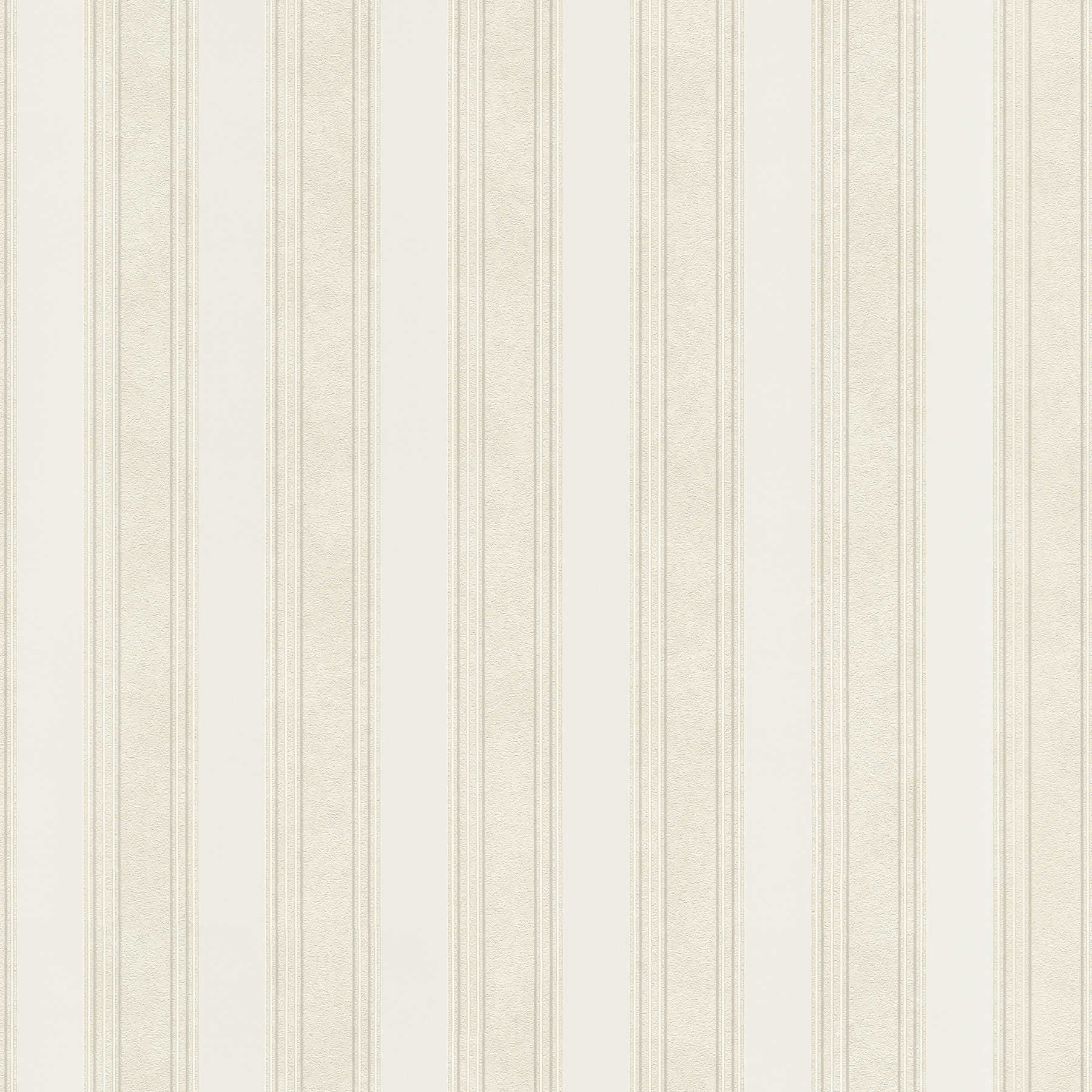 Classic style striped non-woven wallpaper - cream
