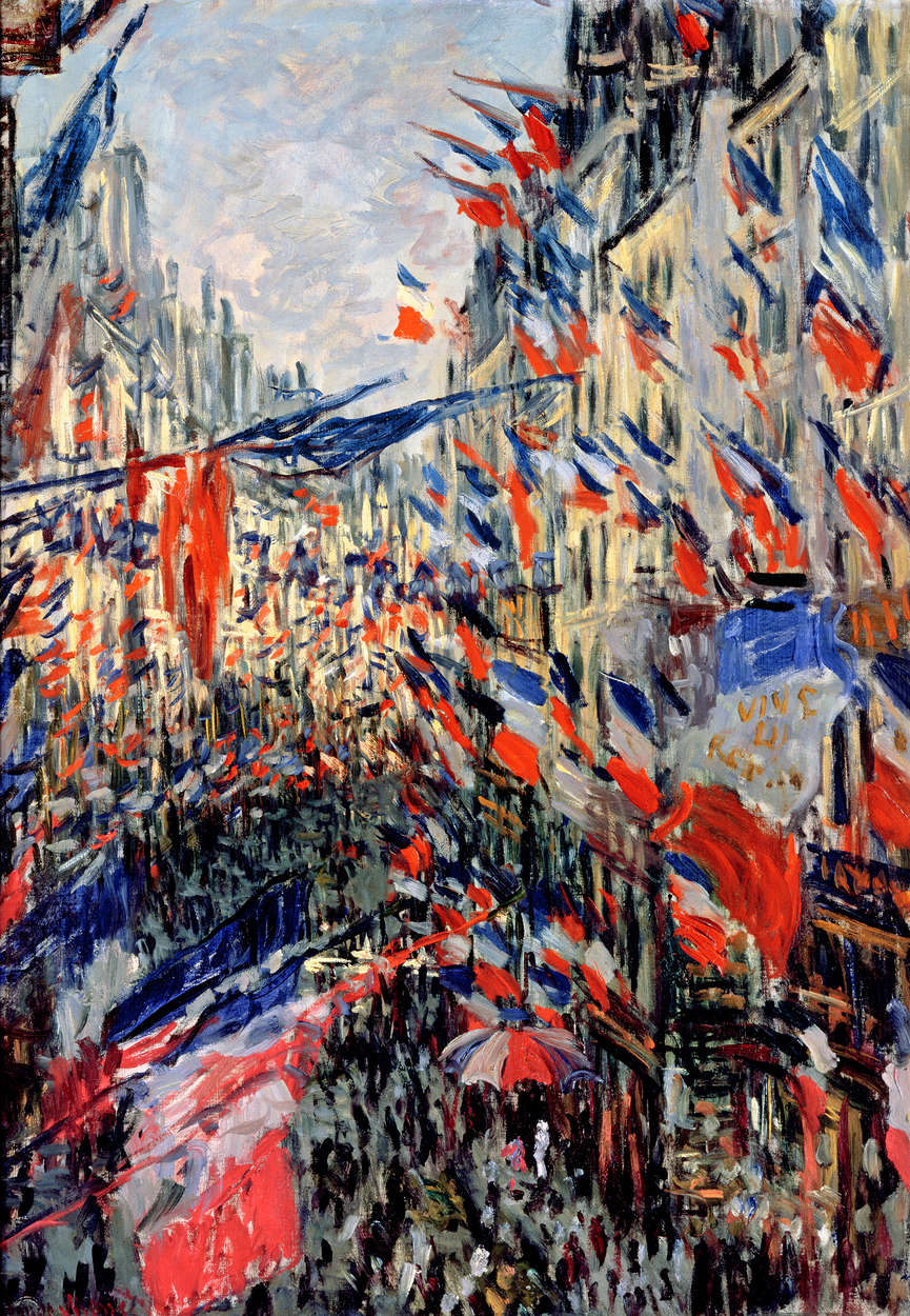             Papier peint panoramique "La rue Saint-Denis, célébrations du 30 juin" de Claude Monet
        
