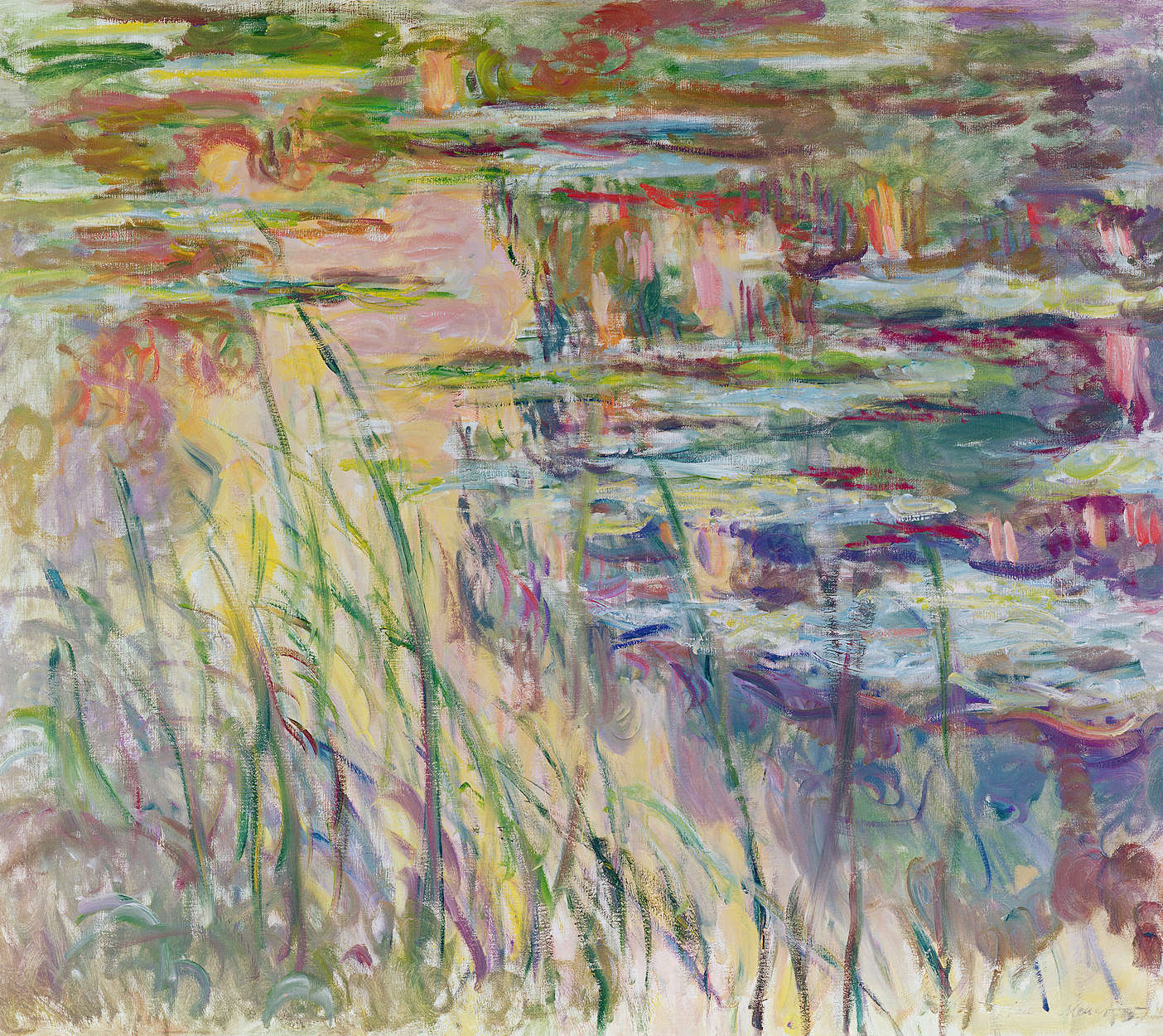             Mural "Reflejos en el agua" de Claude Monet
        