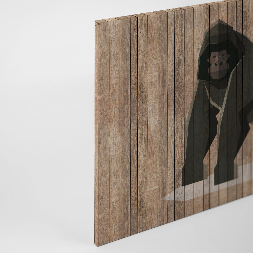             Born to Be Wild 3 - Canvas painting Gorilla on board wall - Wooden panels Wide - 0.90 m x 0.60 m
        