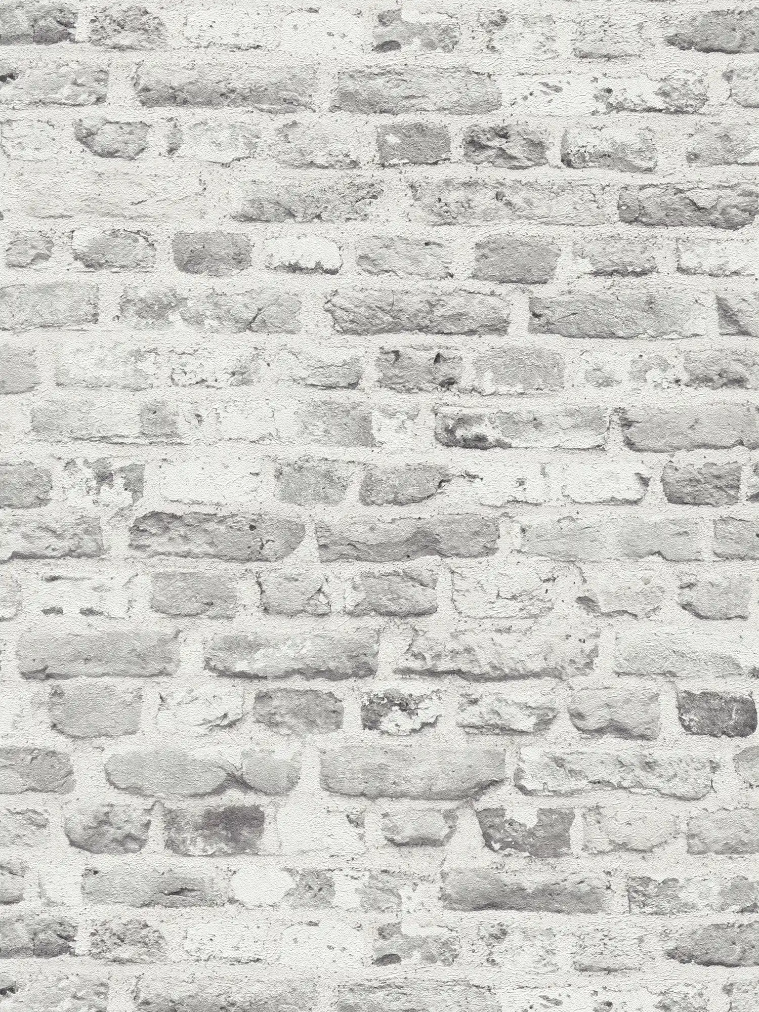 Carta da parati effetto pietra con mattoni 3D - grigio, bianco
